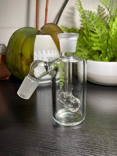 Preview pic of 18MM CLEAR THICK GLASS ASH CATCHER PERC 45 DEGREE