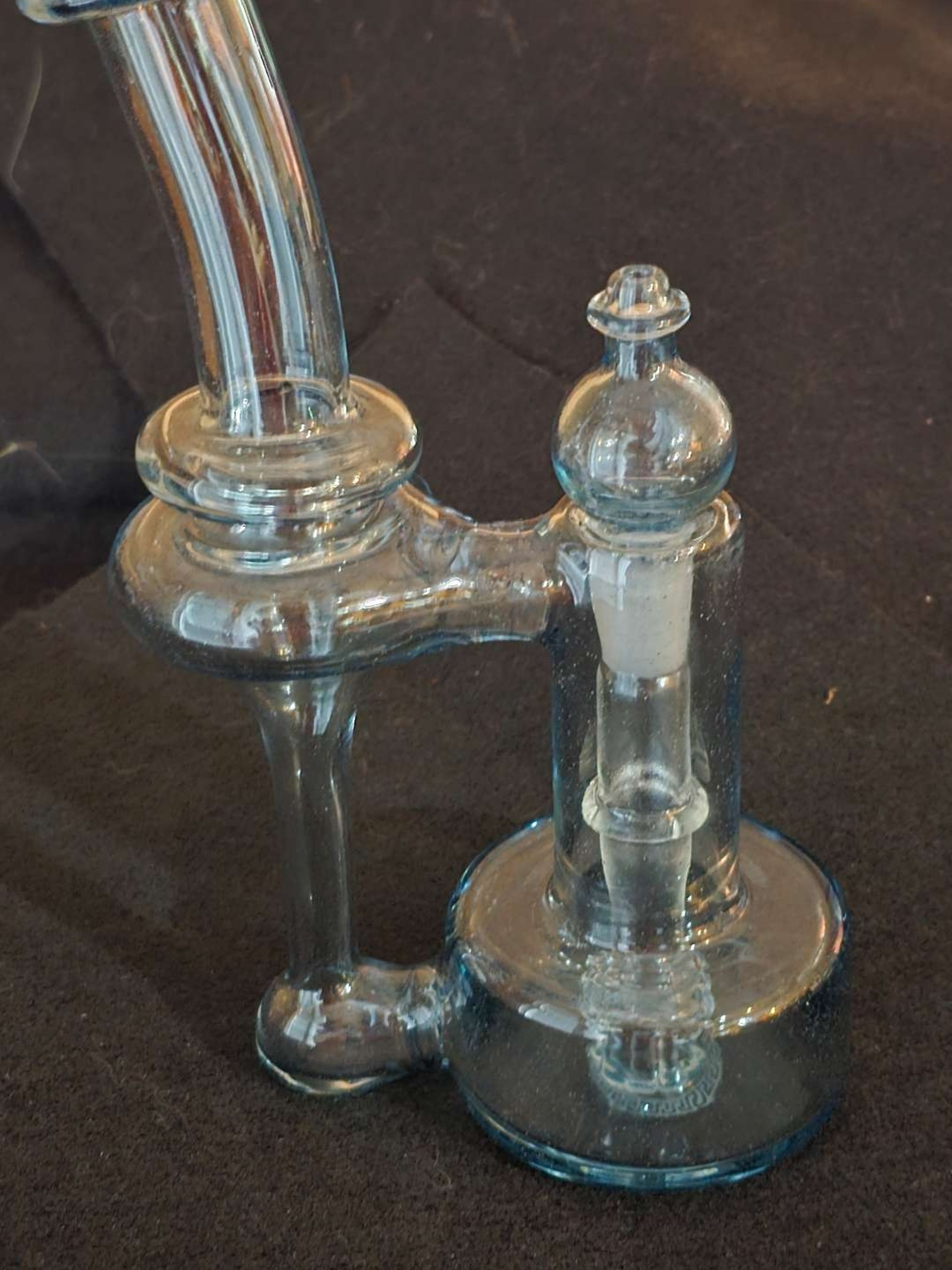 Preview pic of Biao T American glass blue 10 mm with matching bubble cap incl