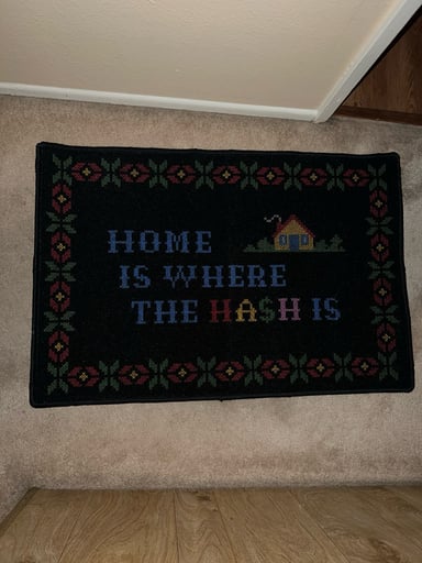 Preview pic of Gz1 “Home Is Where The Hash Is” rug