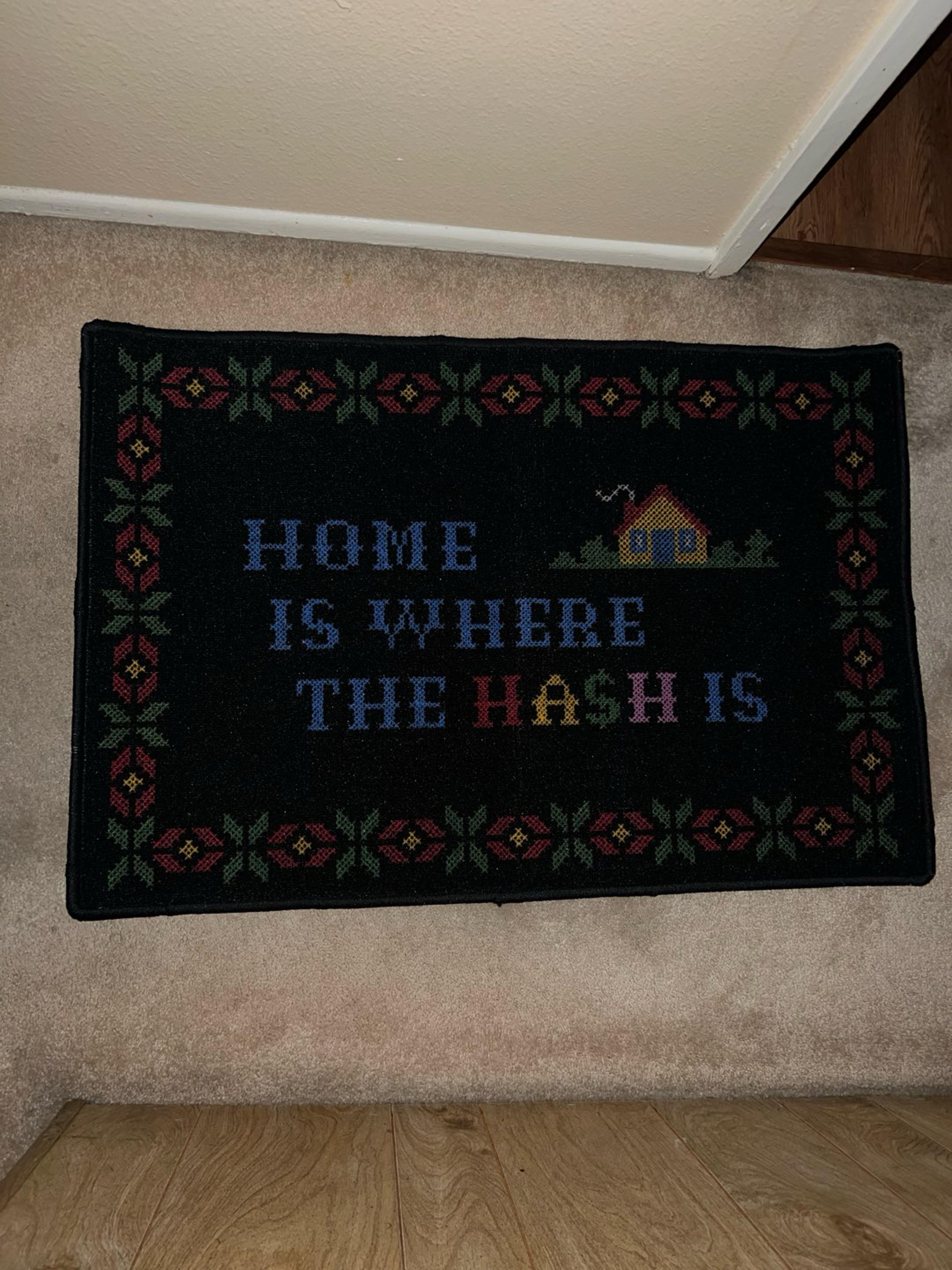 Preview pic of Gz1 “Home Is Where The Hash Is” rug