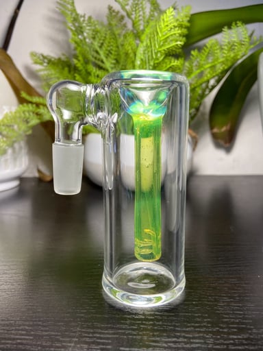 Preview pic of 14mm Glass ash catcher 90 degree green Slyme