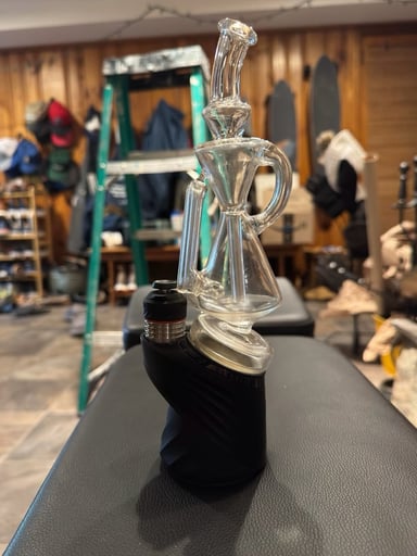 Preview pic of GREEK GLASS RECYCLER PUFFCO PEAK GLASS PIECE CLEAR USED
