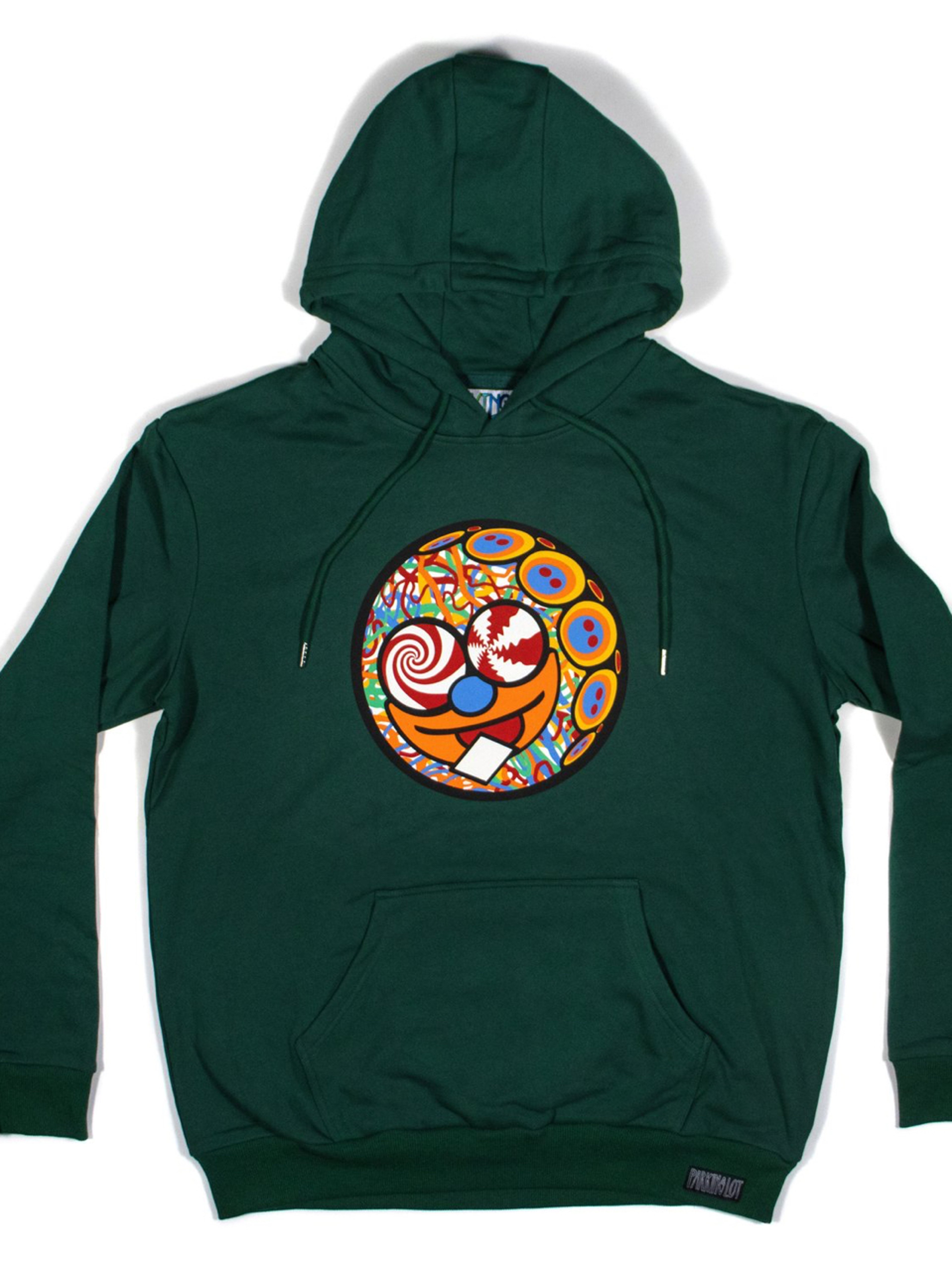 Preview pic of Gong x Slinger Parking Lot Collective “Acid Eater V1” Hoodie | L Green LE:50