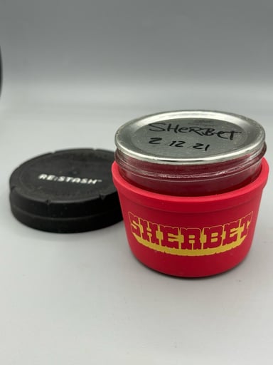 Preview pic of Sherbet Glass Stash Jar | Signed Dated