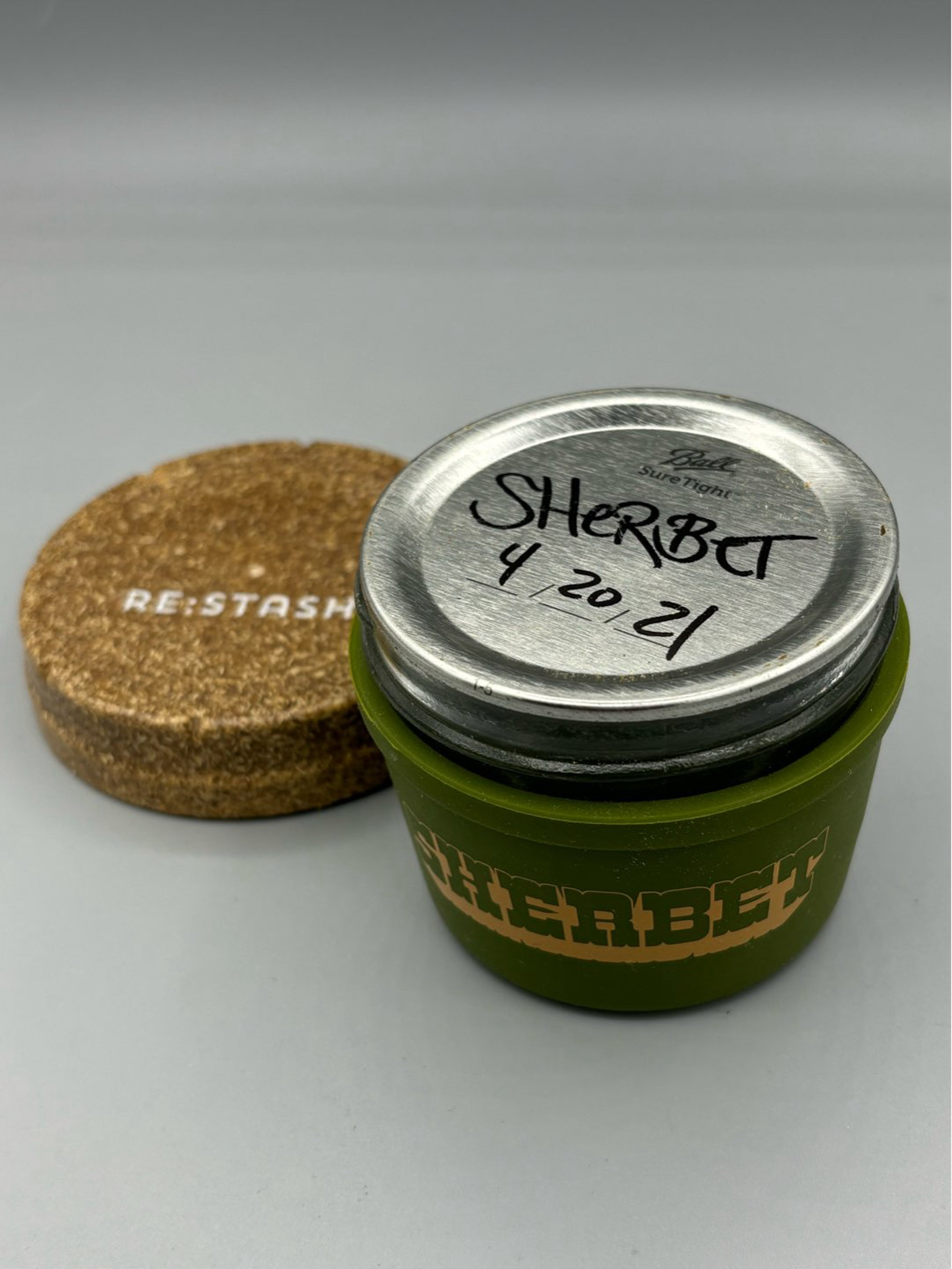 Preview pic of Sherbet Glass Stash Jar | Signed Dated 4/20