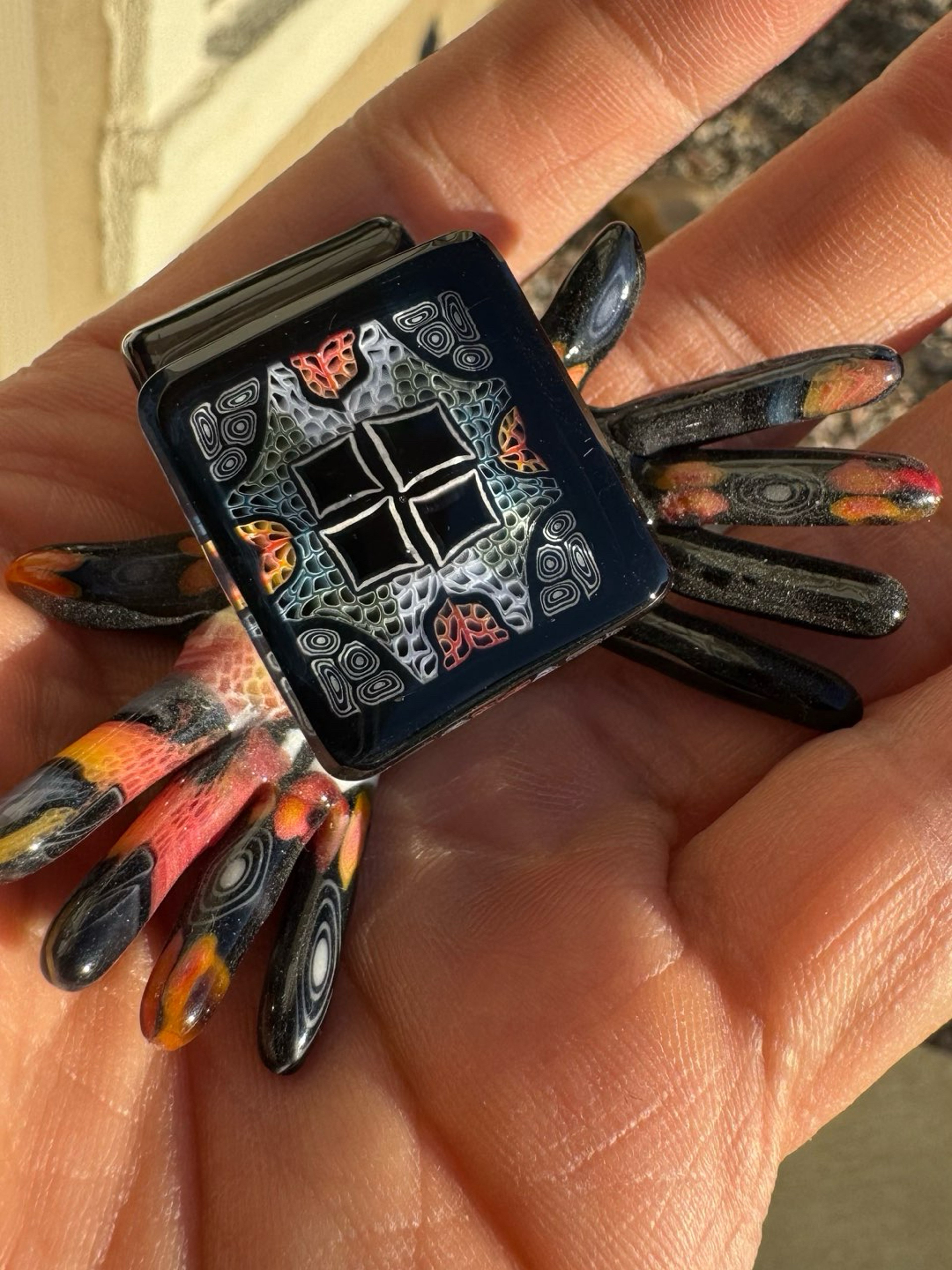 Preview pic of Open Hands Wonkastone Pendant Kaj Beck x Malaquias Glass