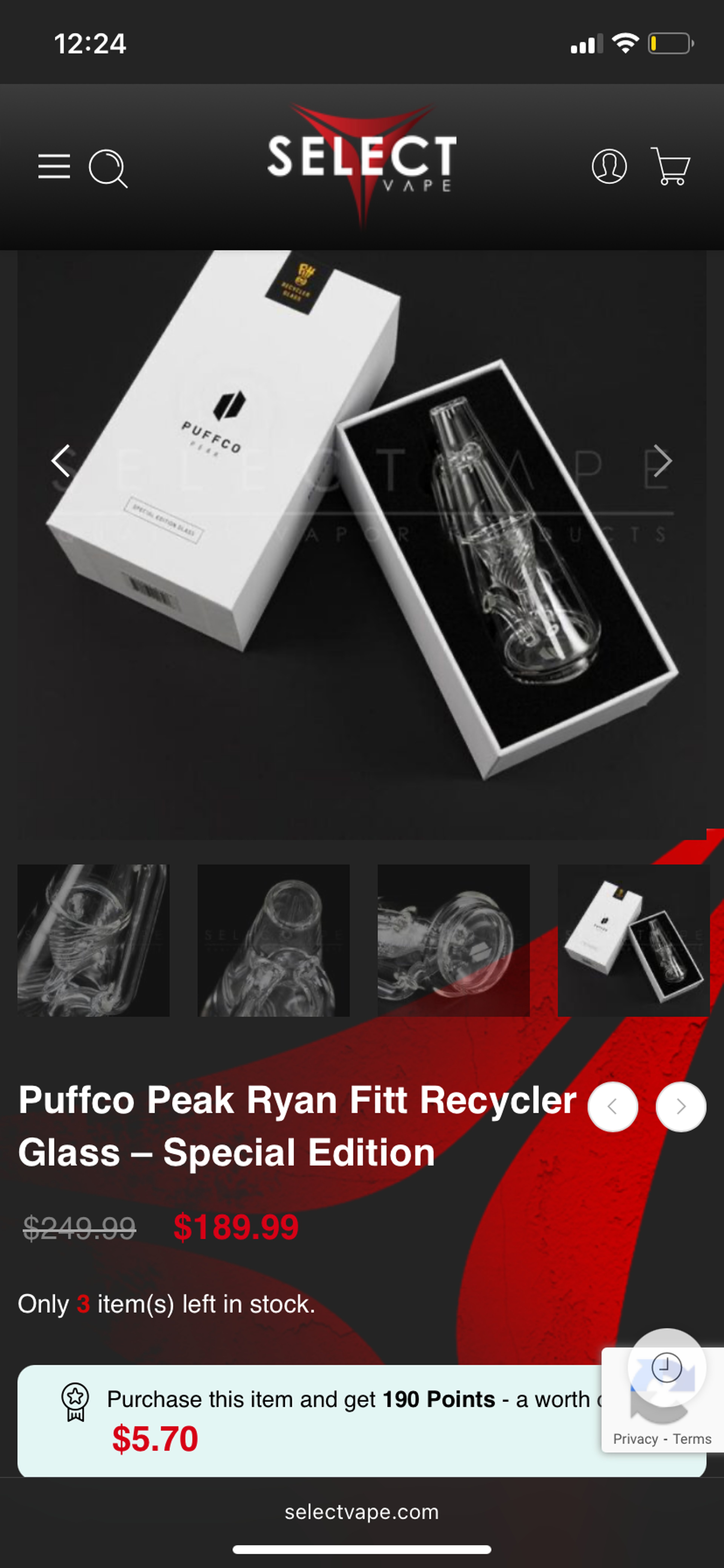 Puffco Peak Ryan Fitt Recycler Glass - Special Edition image 0