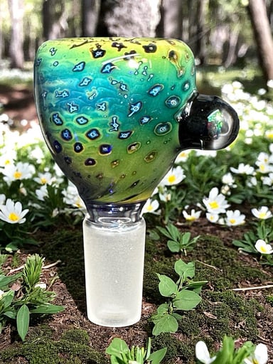 Preview pic of 14mm Bubble trap push bowl slide w/ opal