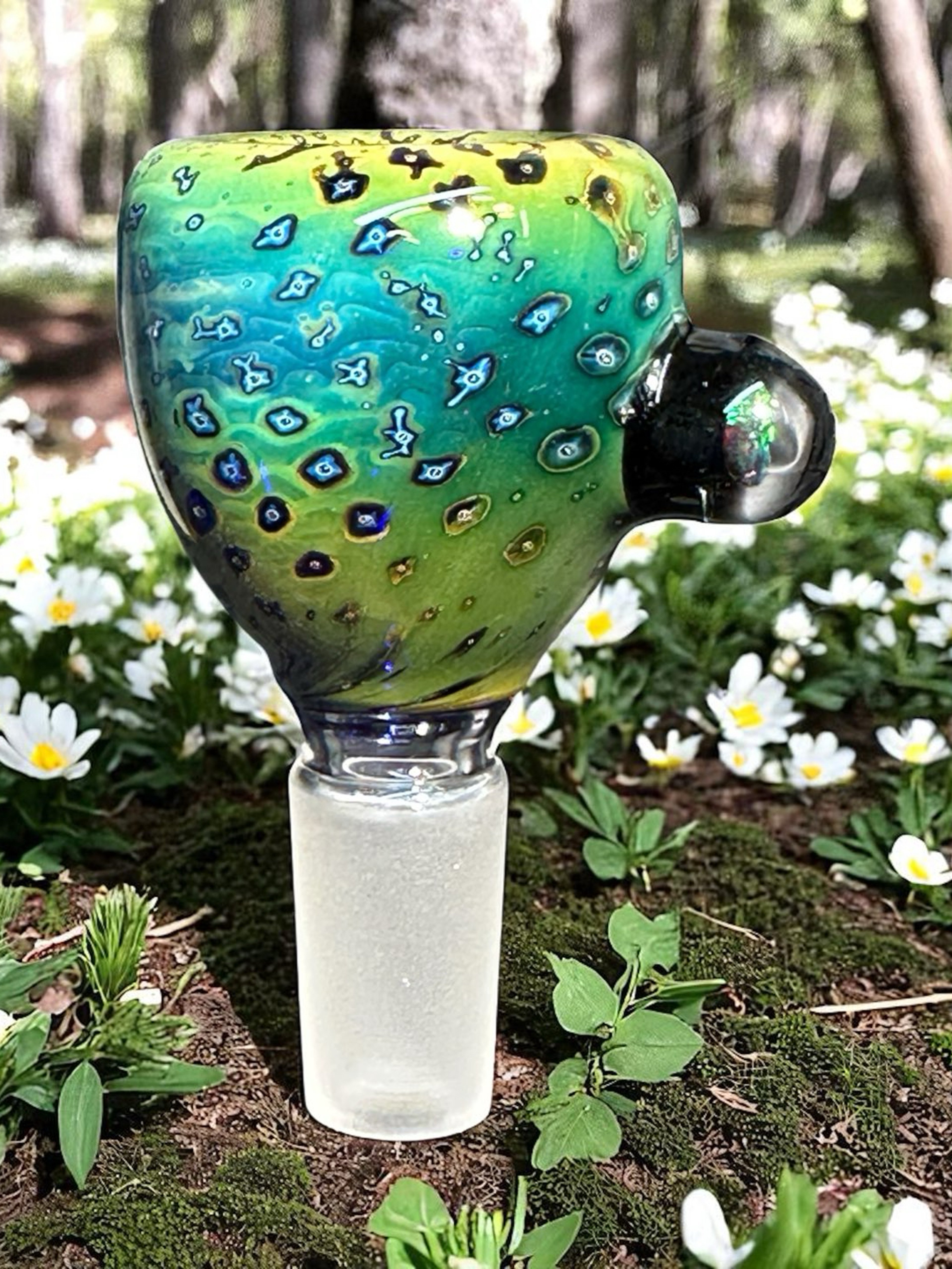 Preview pic of 14mm Bubble trap push bowl slide w/ opal