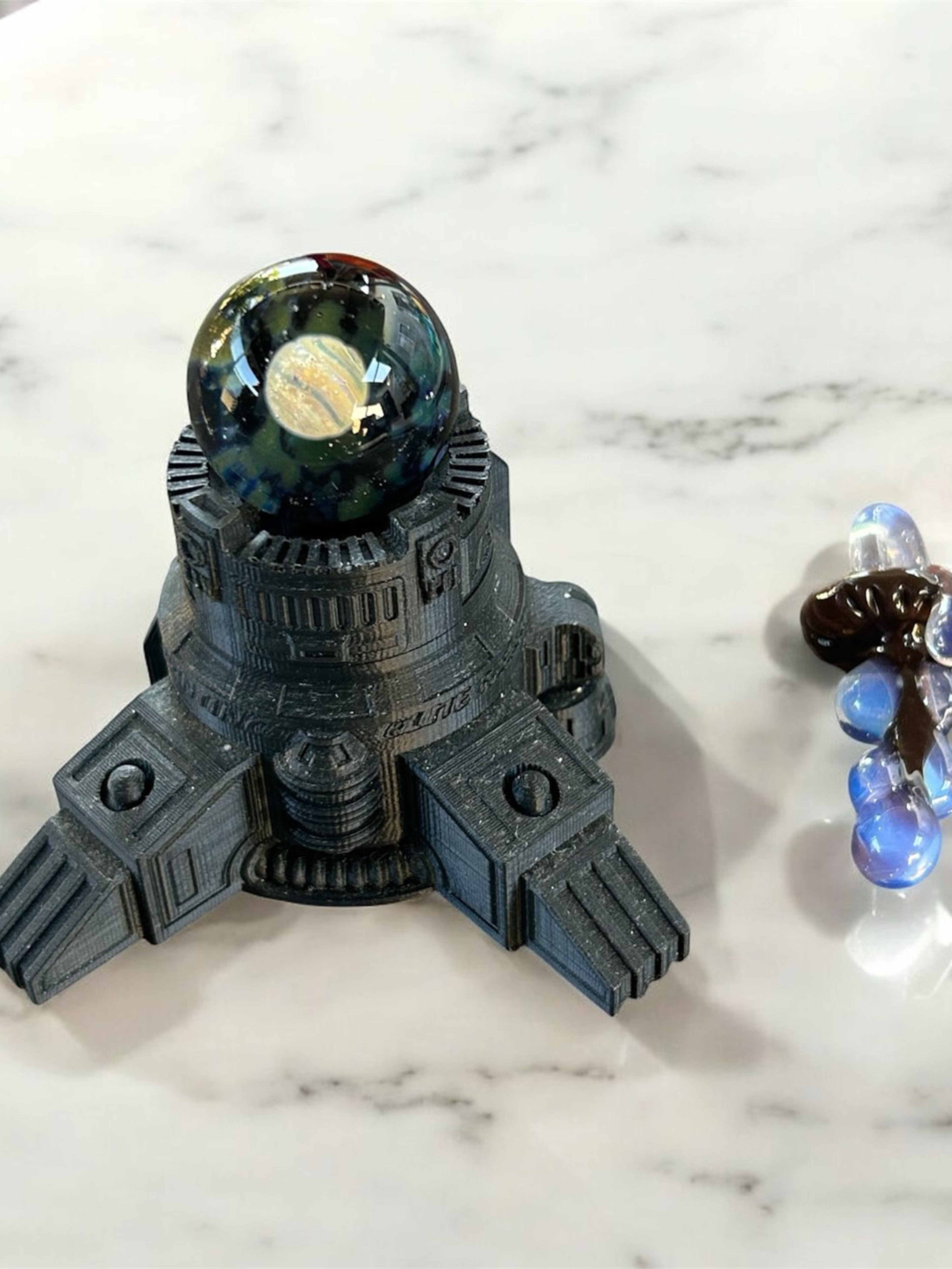 Space marble mushroom pendant image 0
