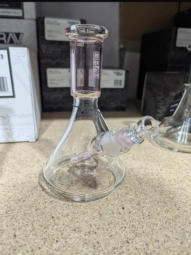 Preview pic of Grav Small Pink & Clear Waterpipe