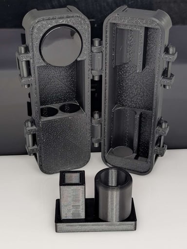 Preview pic of COMBO Mini Puffco Pivot and Hot Knife Case + Stand Combo- Pivot Case Qtip Holder Jar Holder Hot Knife Storage Travel Case - Black Edition