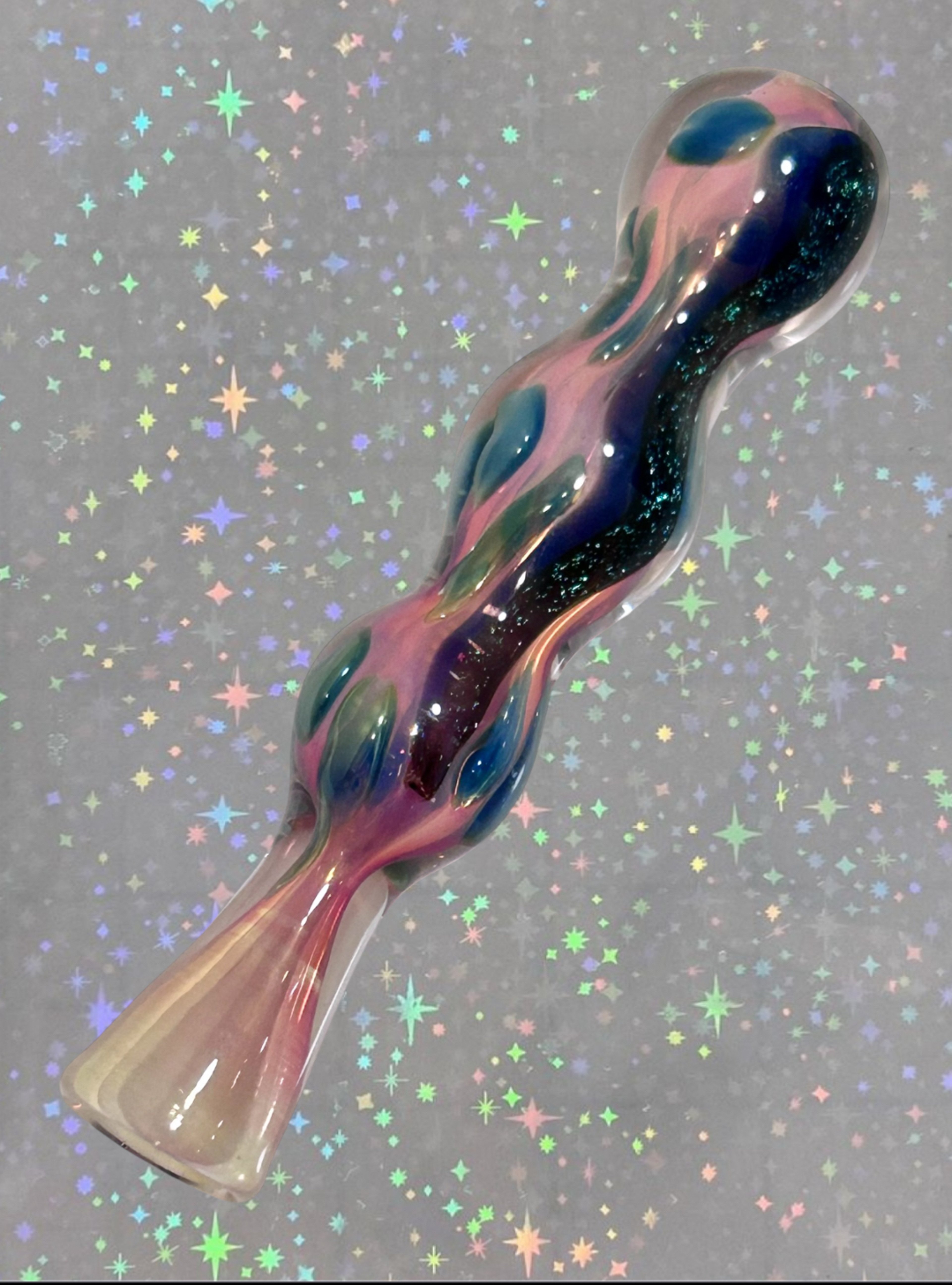 Preview pic of Dichroic 4” Multicolor Iridescent 📀 Galaxy Chillum