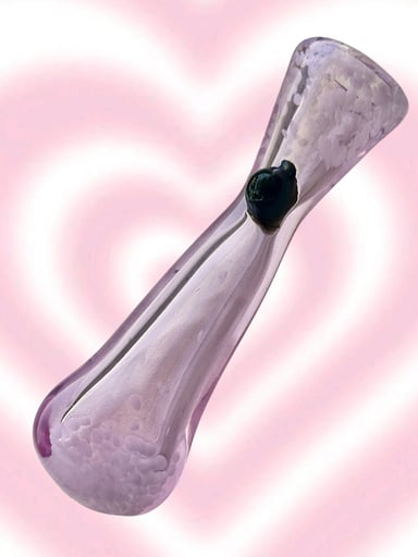 Preview pic of 3.5” Light Pink 🍬 Chillum with Black Marble