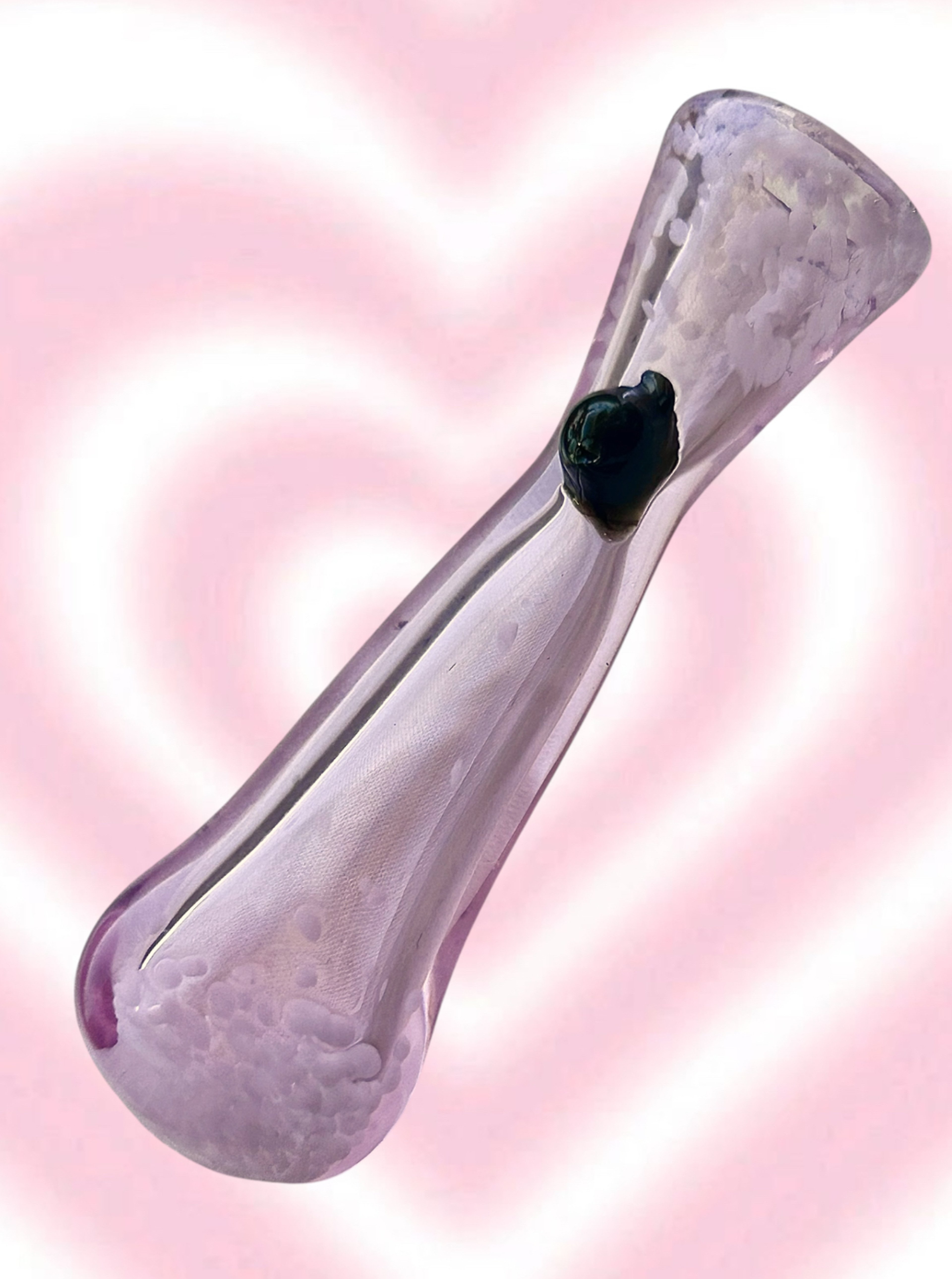 Preview pic of 3.5” Light Pink 🍬 Chillum with Black Marble