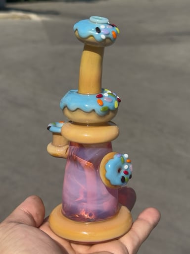 Preview pic of KGB Glass Siberia Frosted Donut Banger Hanger *Brand New*
