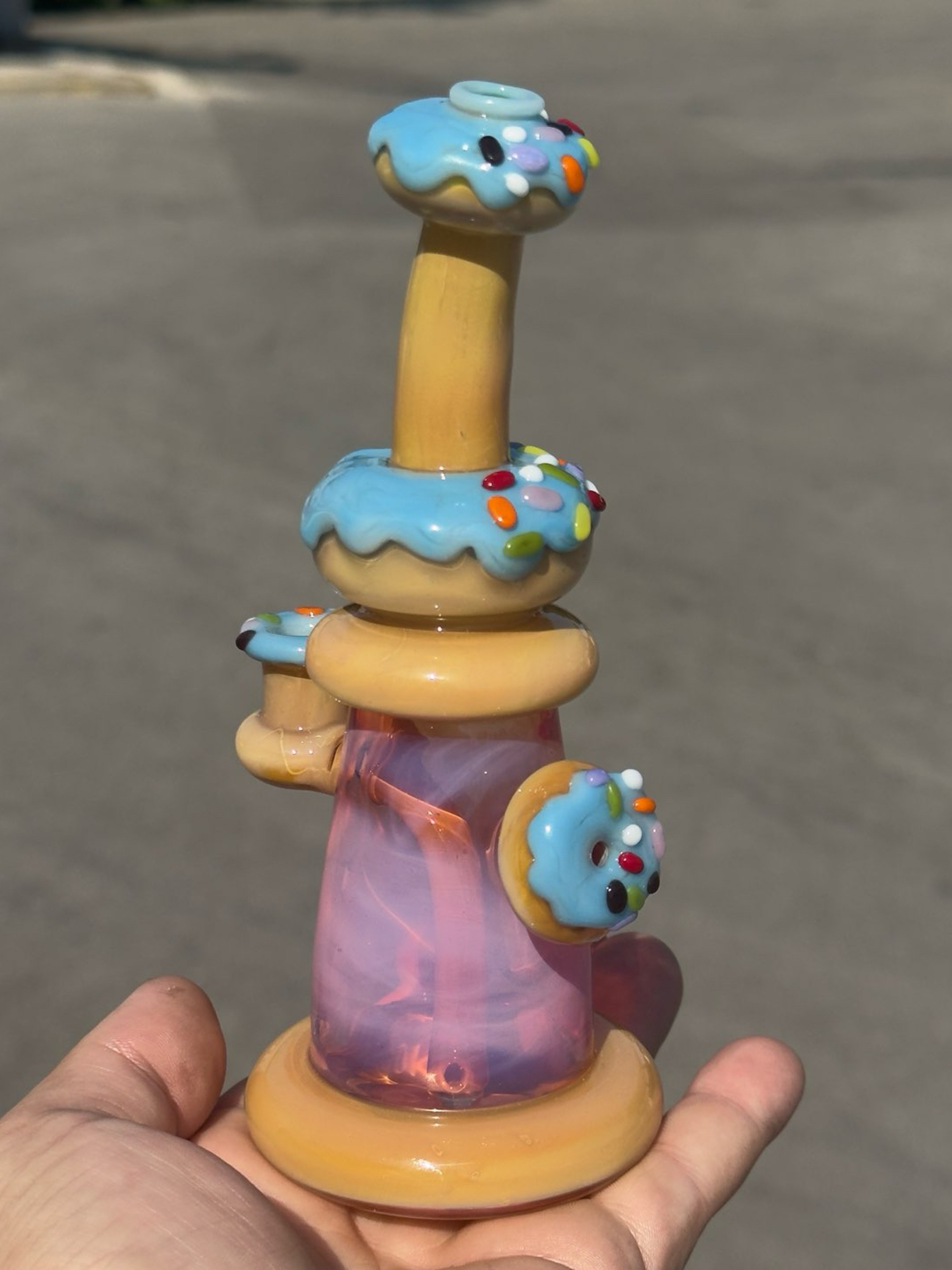 Preview pic of KGB Glass Siberia Frosted Donut Banger Hanger *Brand New*