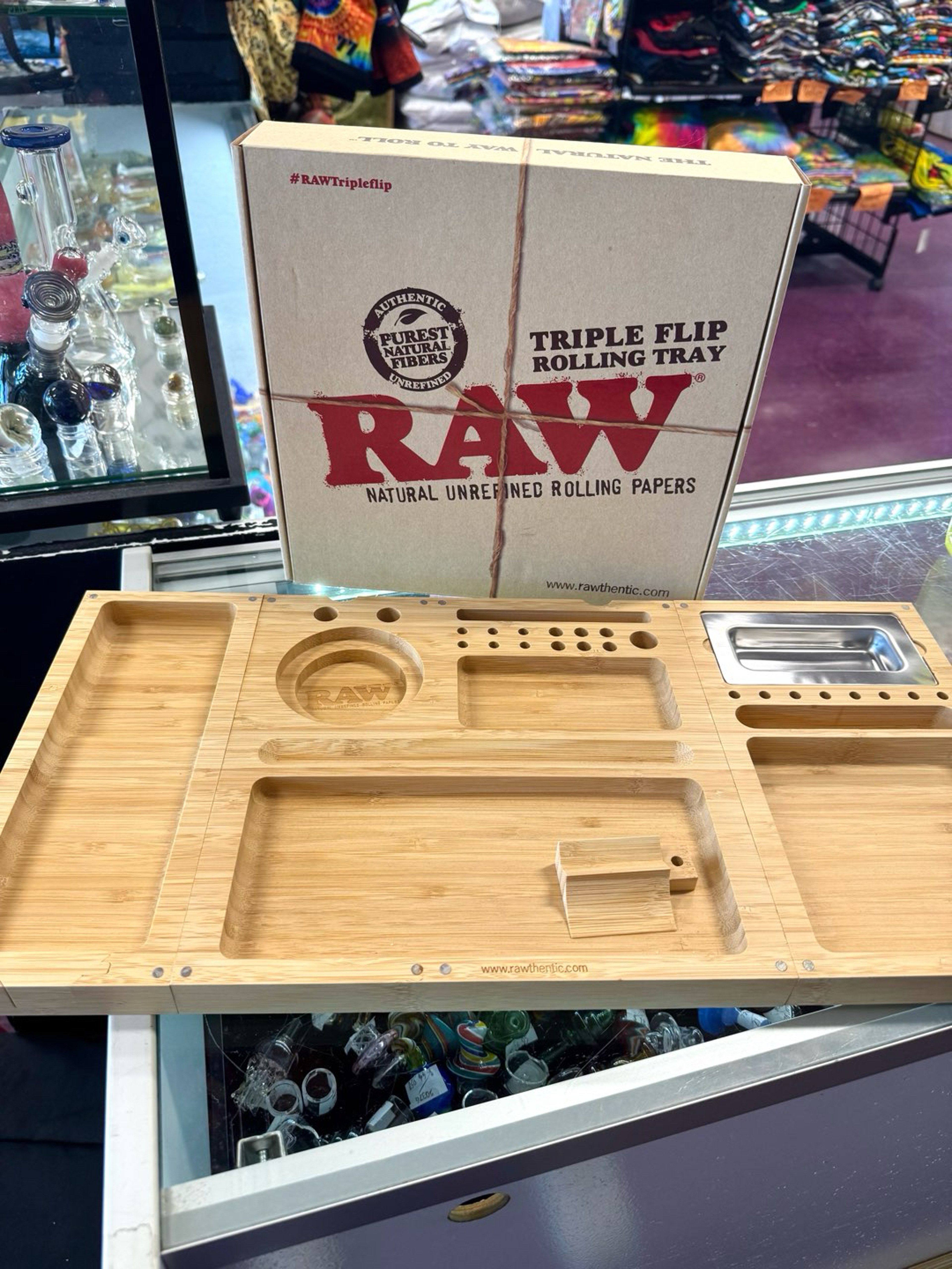 Preview pic of Raw Bamboo Triple Flip Tray