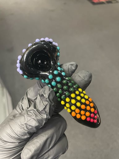 Preview pic of Waynes Glass Dot Rainbow Black