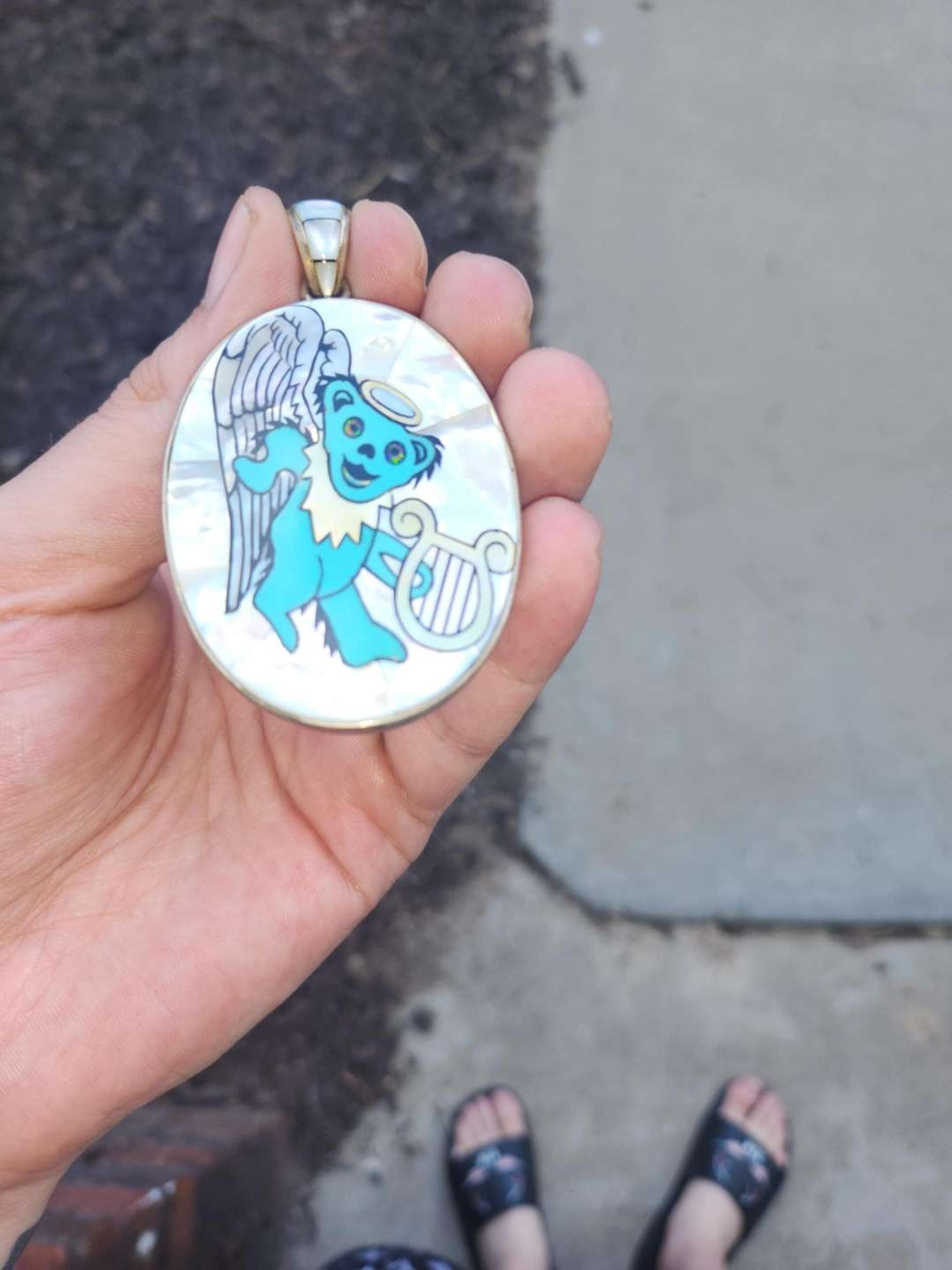 Preview pic of David freeland jr grateful dead angel bear handcrafted pendent