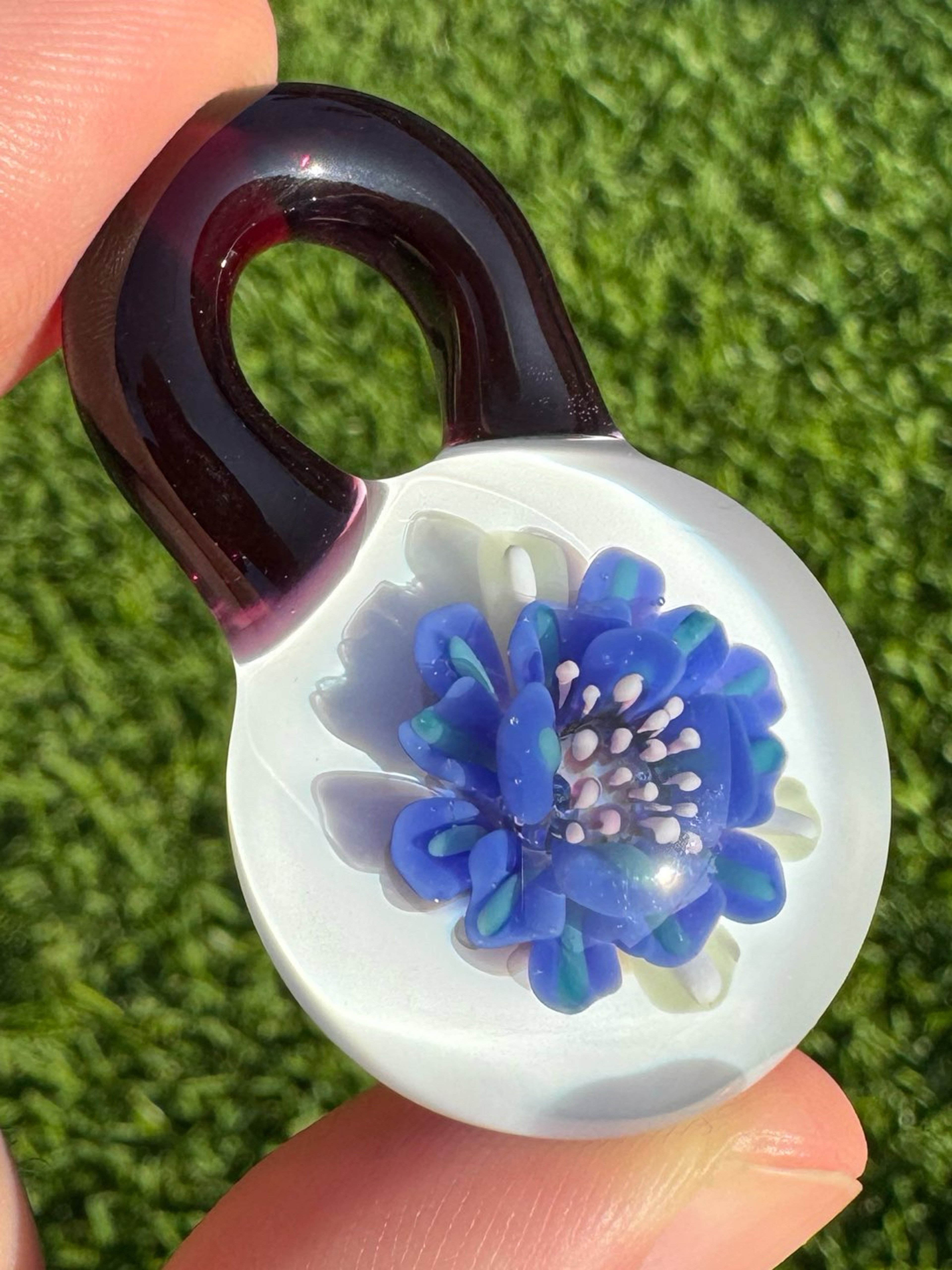 Deja Blue Flower Implosion Pendant image 0