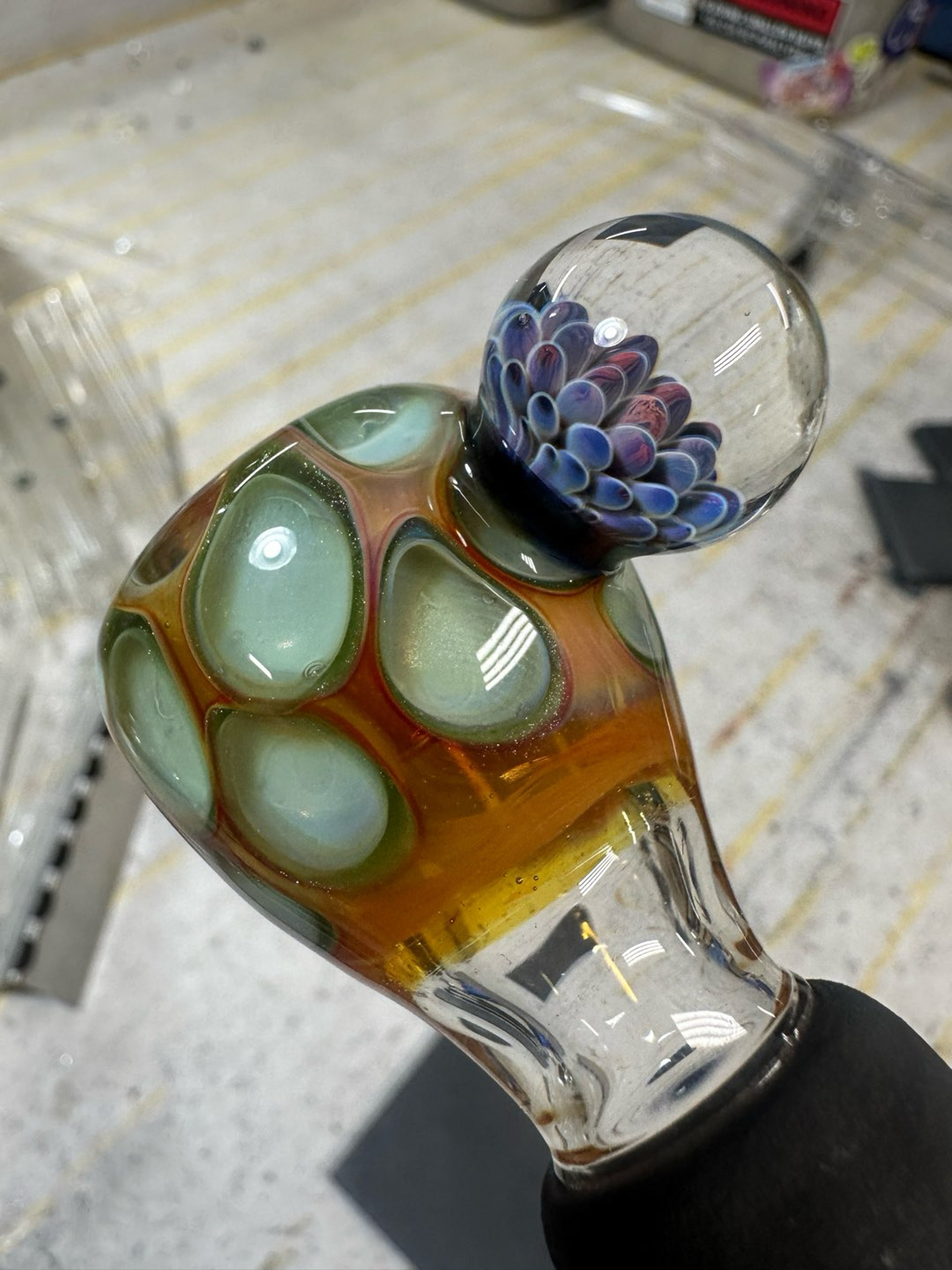 Preview pic of Honeycomb Push Bowl 18mm Slide