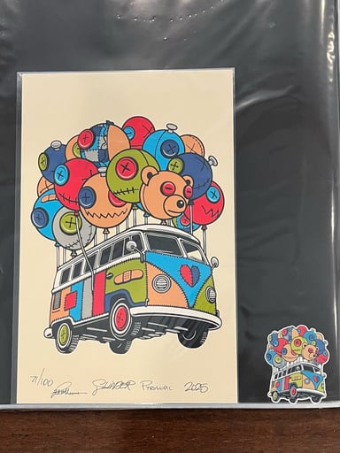 Preview pic of Muller Flying Bus 11x17 Print by Slinger x Muller Glass x Pyroscopic