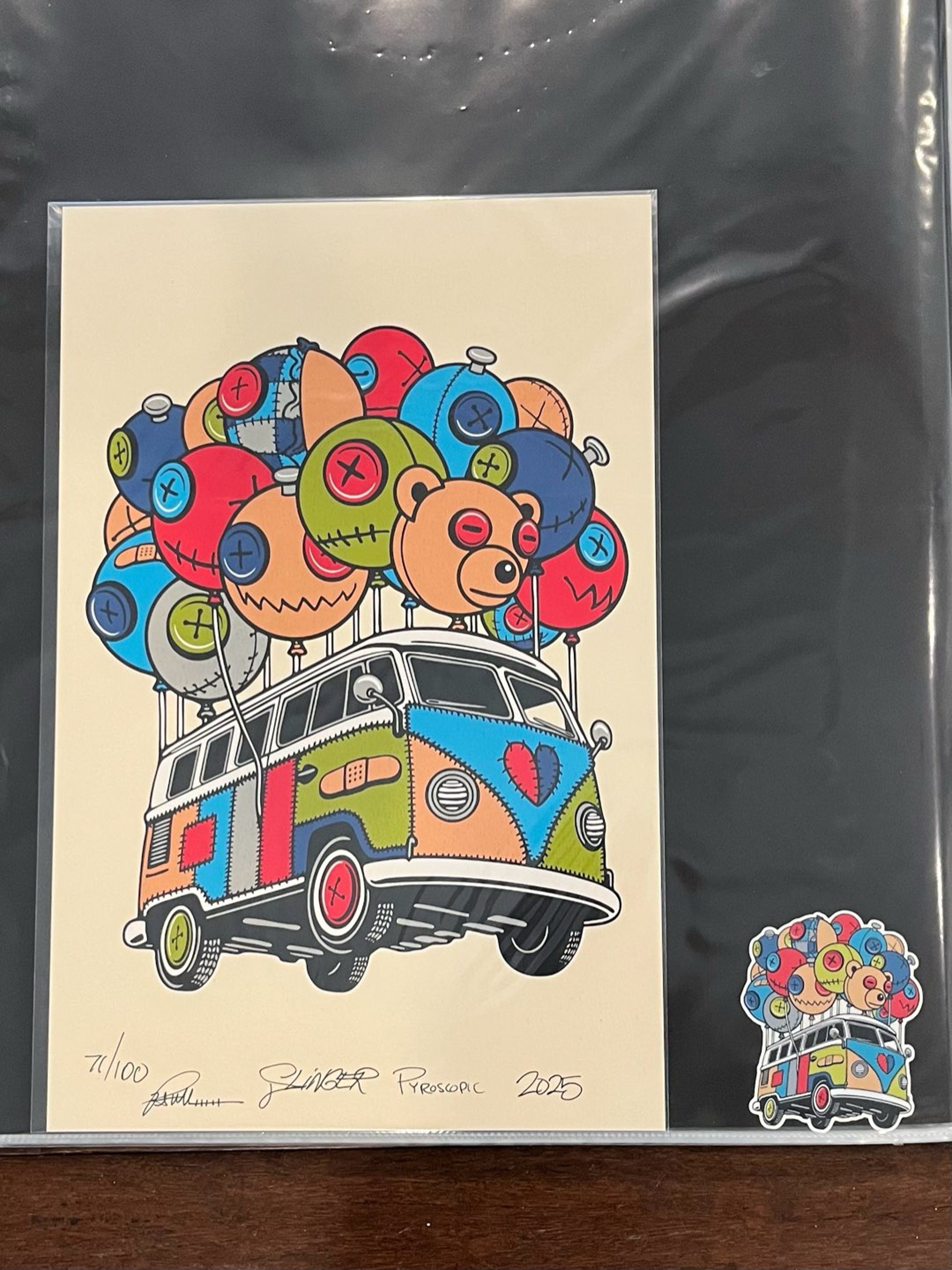 Preview pic of Muller Flying Bus 11x17 Print by Slinger x Muller Glass x Pyroscopic