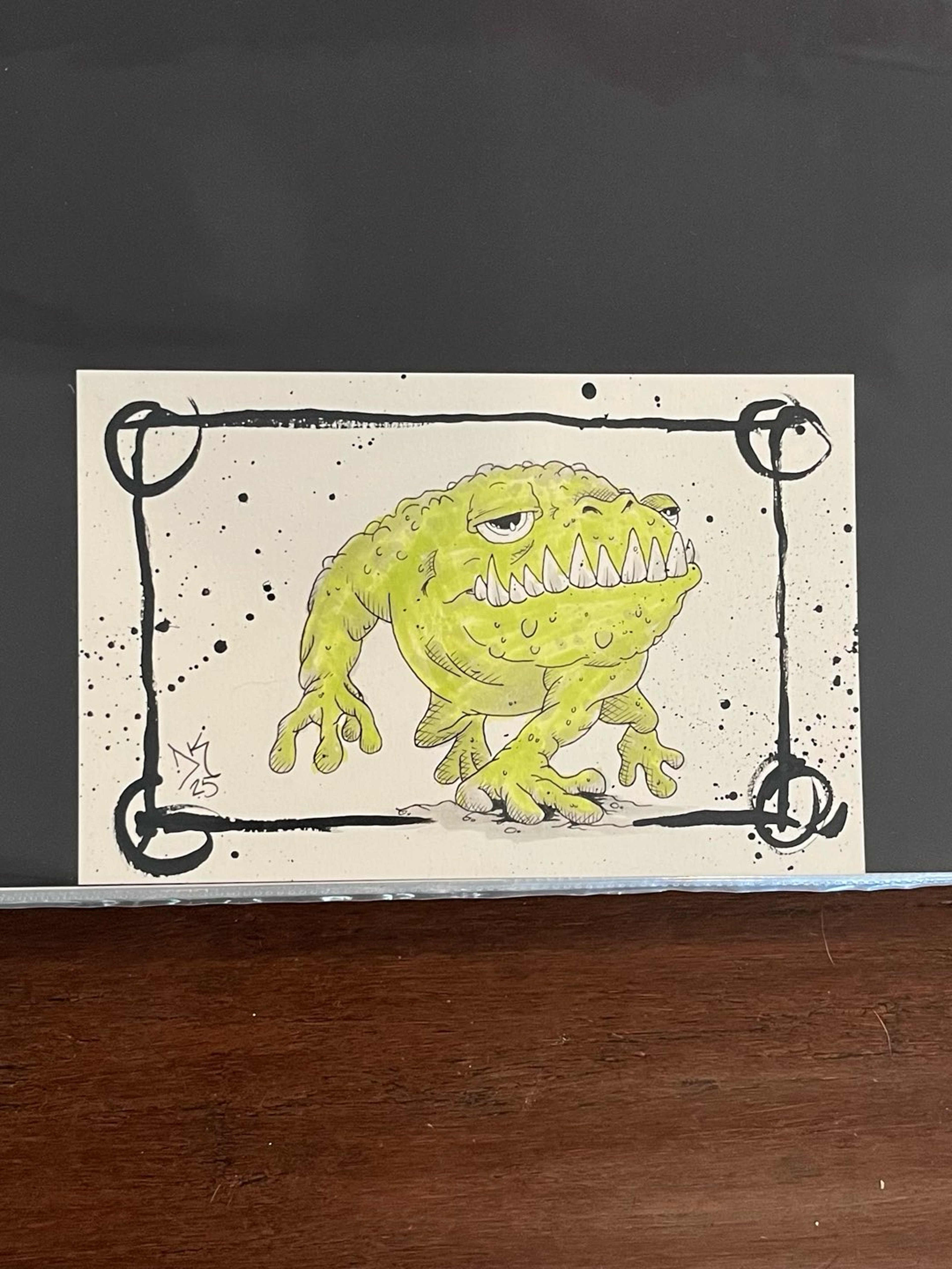 Preview pic of 5x8 Toad Mini Original Painting by Donnie Kane (dk art)