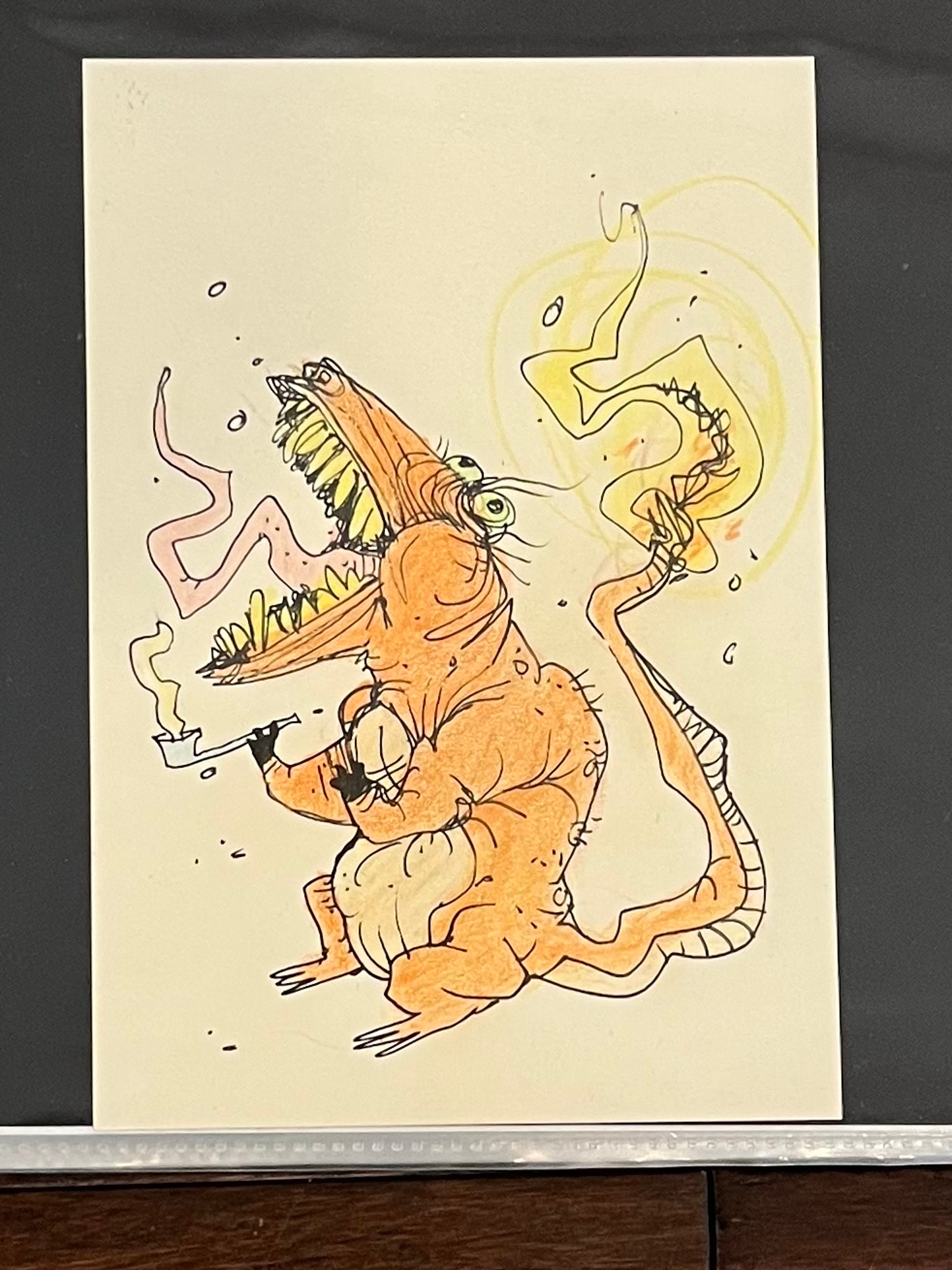 Preview pic of 4x7 Charmander Original Painting by Orrin Taylor