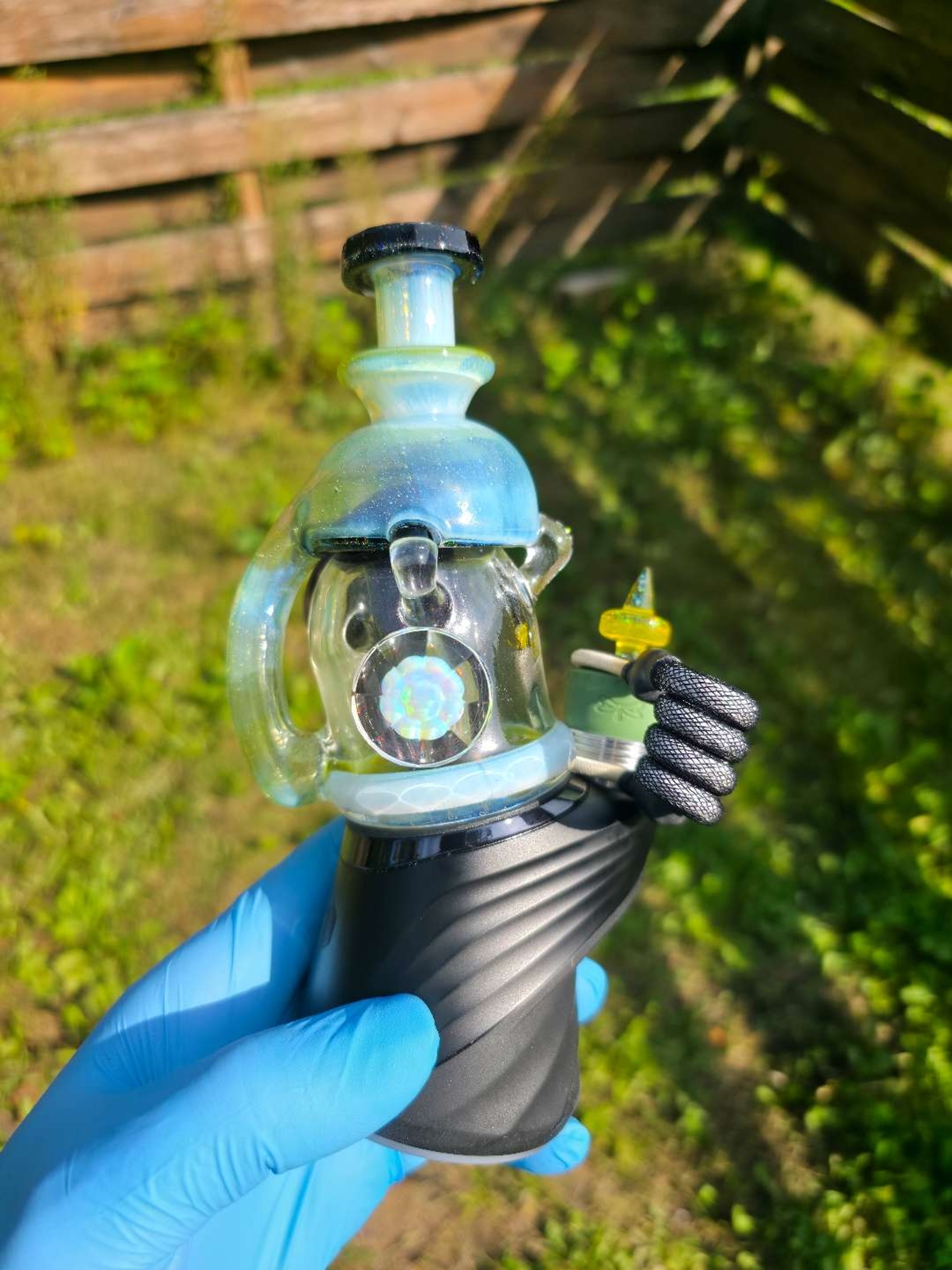 Preview pic of KJ Custom crushed opal faceted recycler puffco peak top