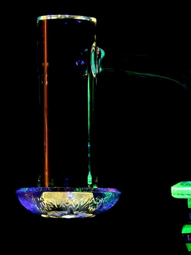 Preview pic of Black Market Glass - Sir Newton UV Reactive Auto-spinning Turbine Blender - 10mm/90° Joint