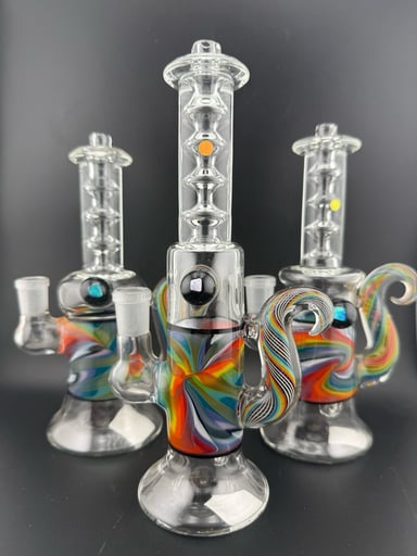 Preview pic of Sir Pyro Glass Rainbow Banger Hanger 14mm 90