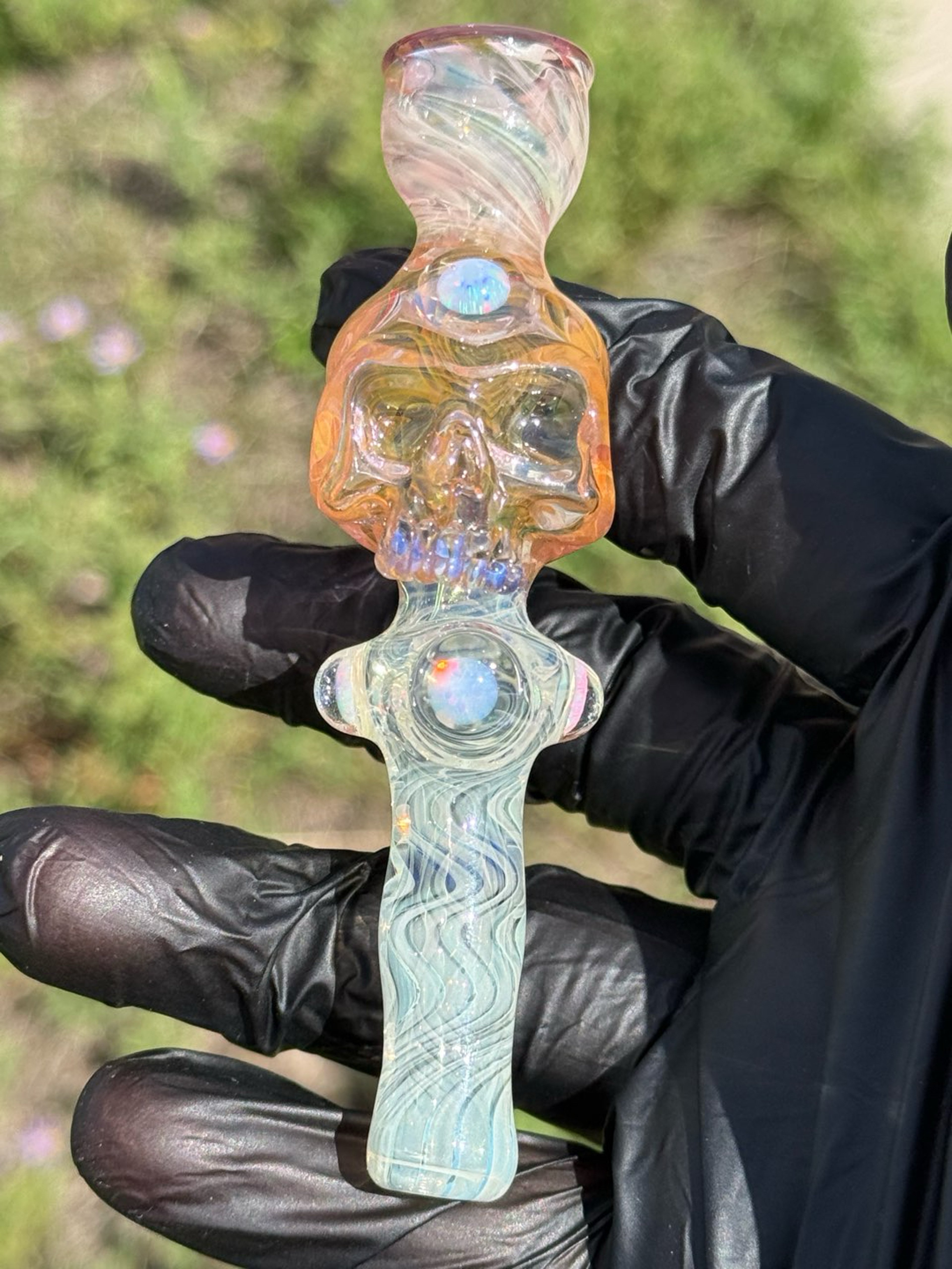Preview pic of Sweeney Fumed Skull Chillum #1