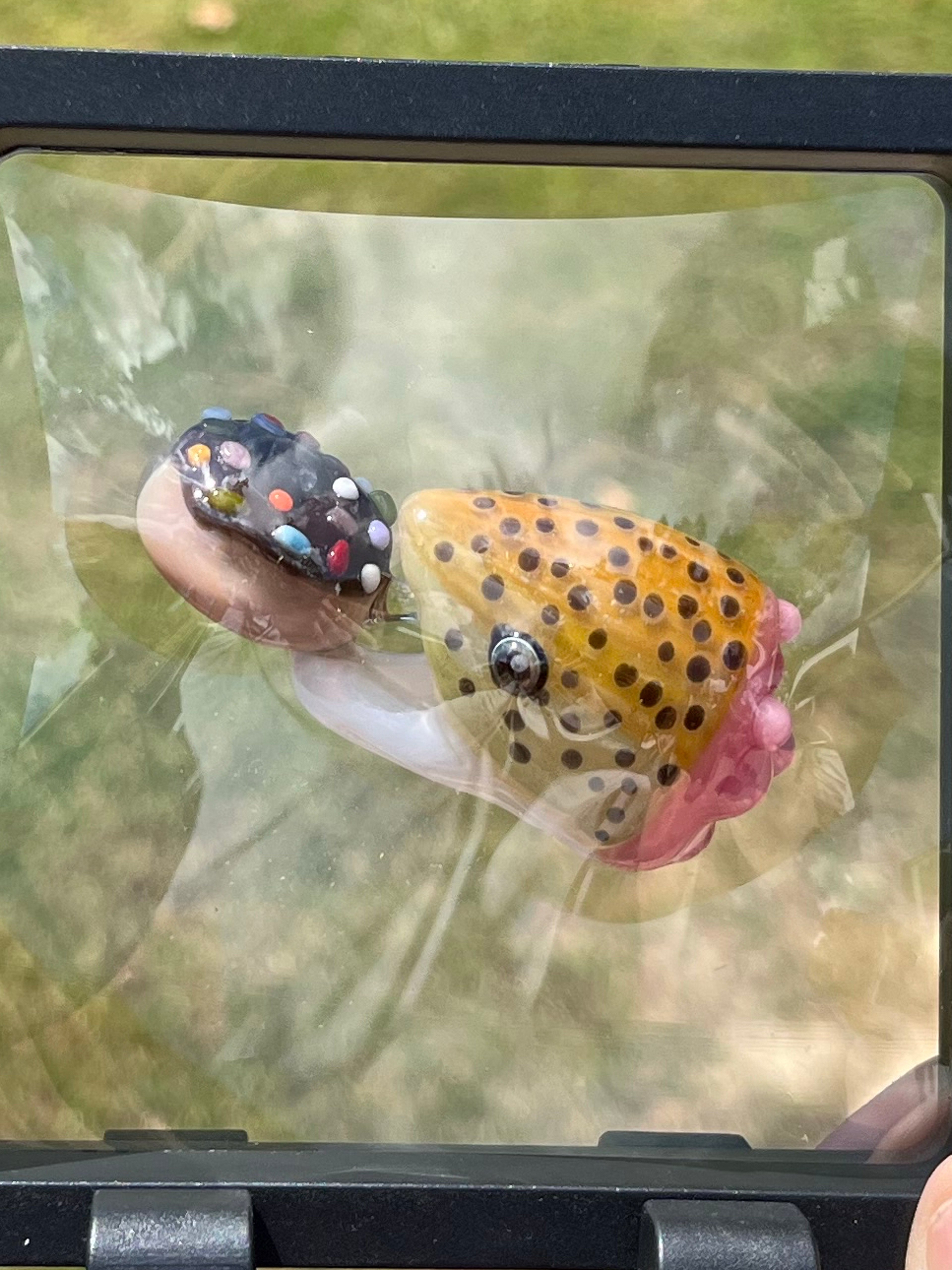 Preview pic of Brown Trout Eating a Donut Collab Pendant by KGB Glass x 603 Glass