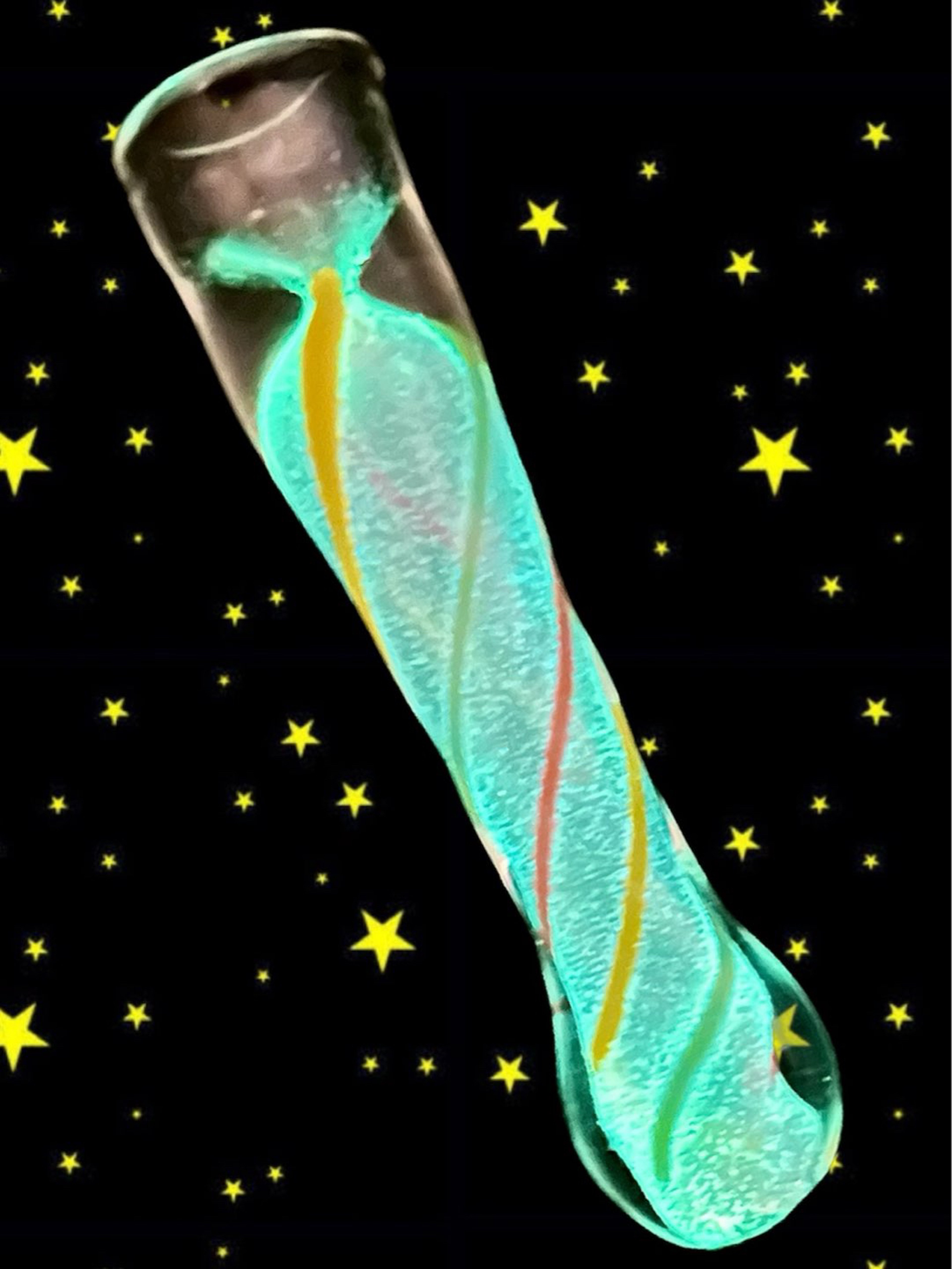 Preview pic of 4” Glow in the Dark/UV Reactive Rasta ❤️💛💚 Chillum