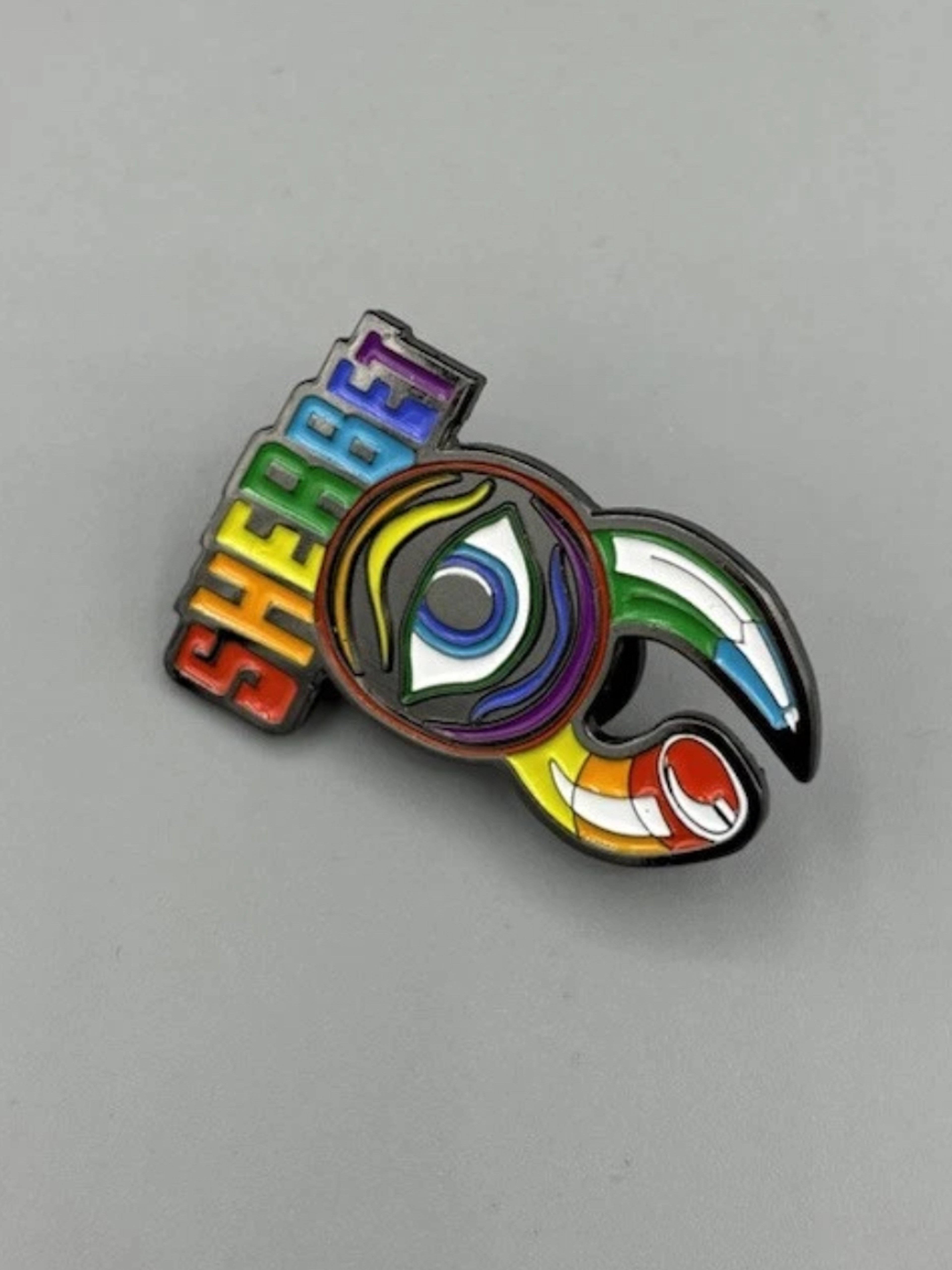 Preview pic of Sherbet Glass Rainbow Logo Pin | Enamel