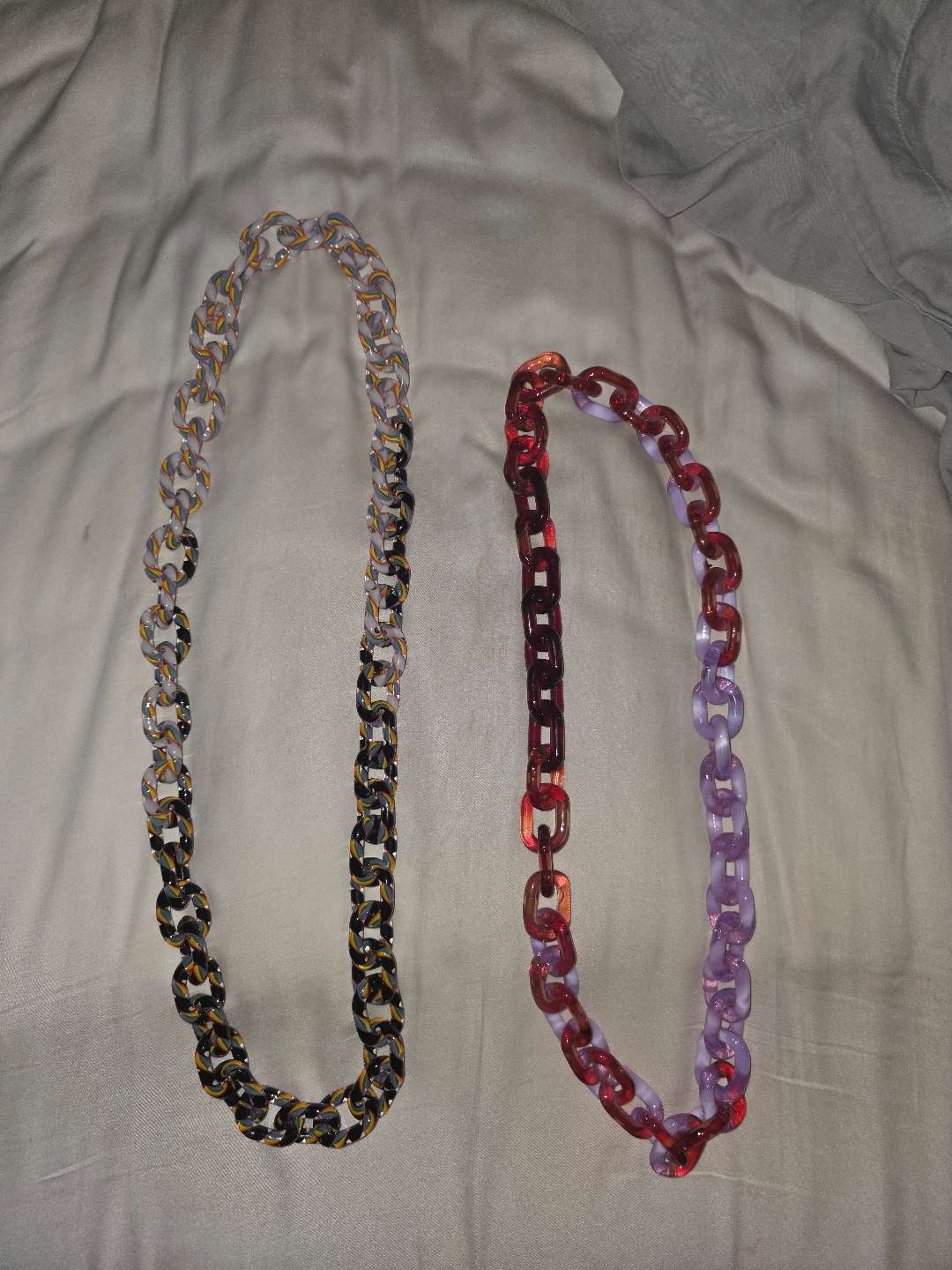 Black and White Rainbowcane Chain/Red and Karmaline Chain image 0