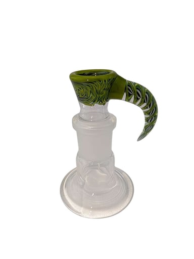 Preview pic of 4 hole 18mm slide with latticino cane horn