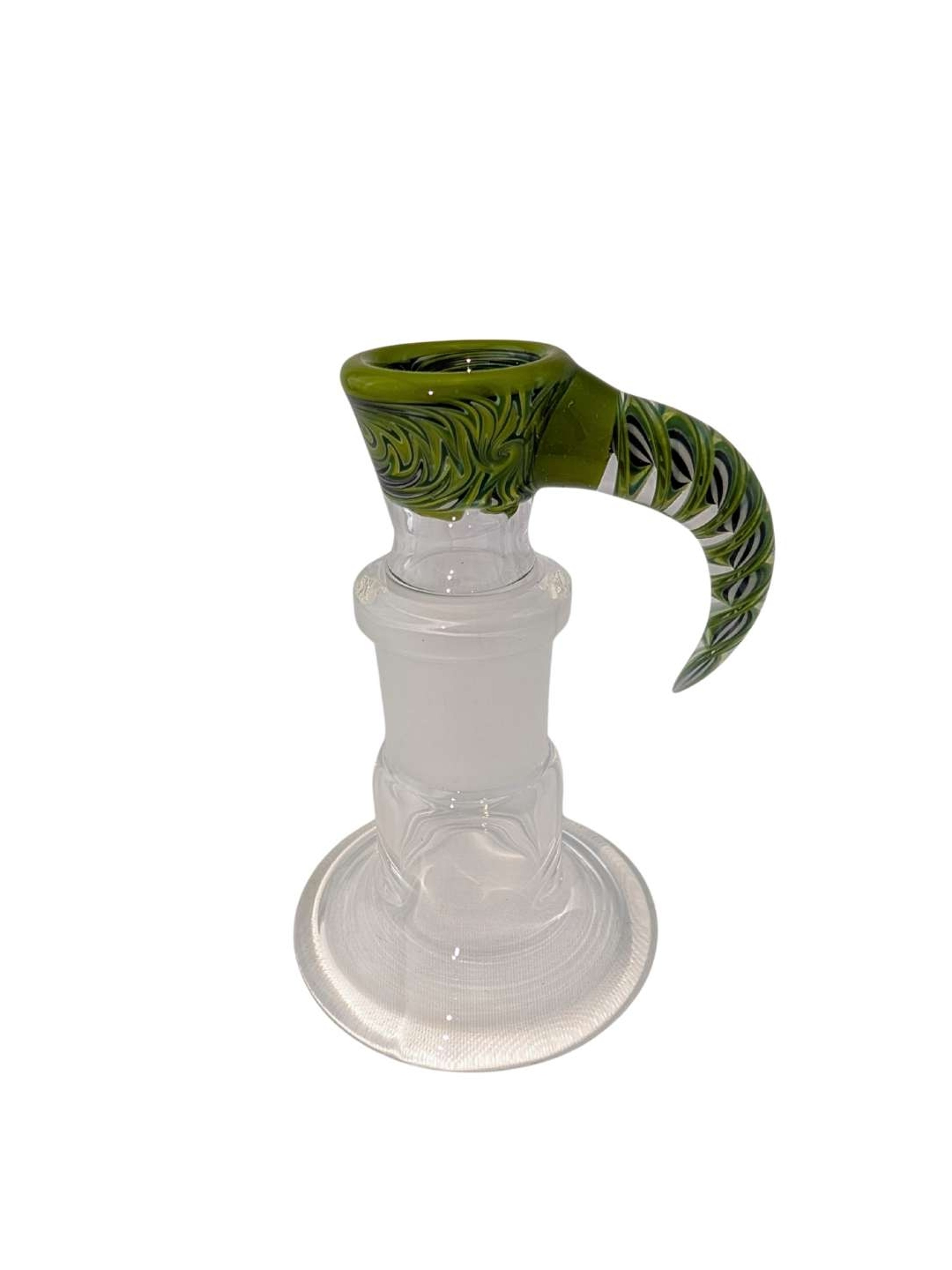 Preview pic of 4 hole 18mm slide with latticino cane horn
