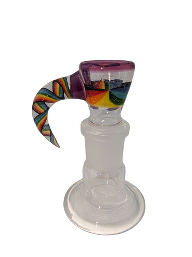 Preview pic of 18mm 4 hole Gold dichro rainbow beach ball slide