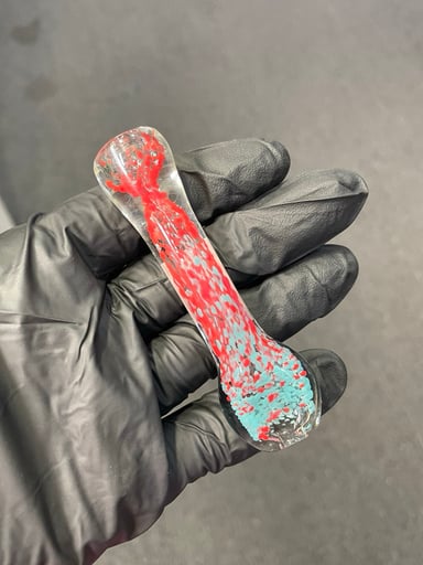 Preview pic of Glass Frit Chillum Red, Blue