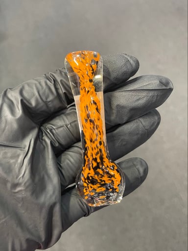 Preview pic of Glass Frit Pipe Orange, Black