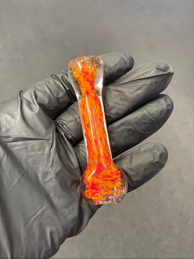 Preview pic of Glass Frit Pipe Orange, Red