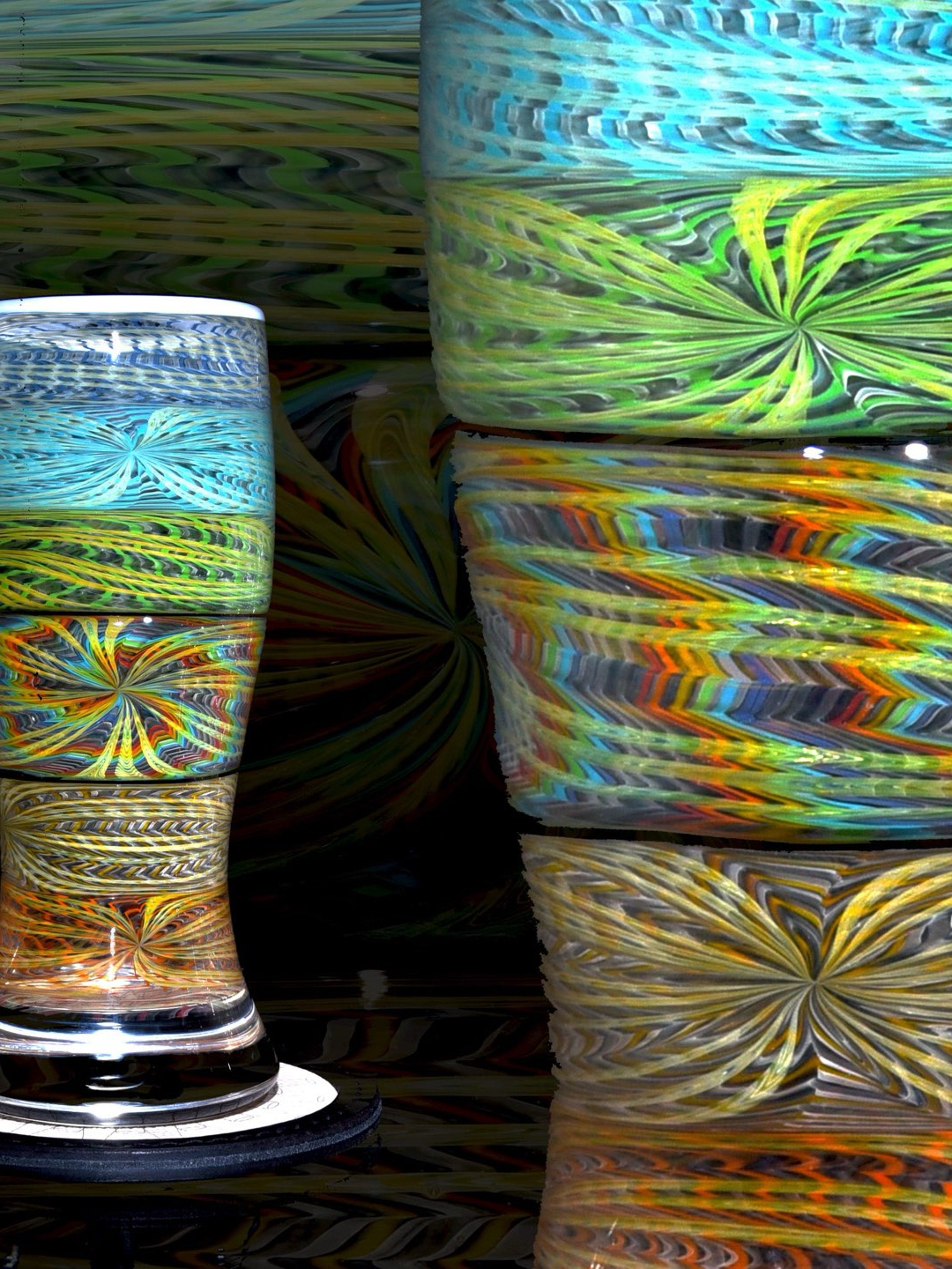 Preview pic of Jake C x JD Maplesden Collab - Rainbow Fume Wrap & Rake Pint Glass w/ Custom Coaster - 17oz Capacity