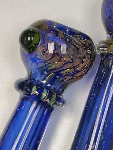 Preview pic of Pocket hitter. Oversized one hitter. Blue & green glass beauty.