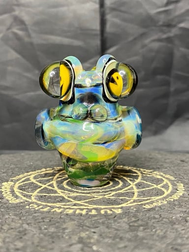 Preview pic of Frog Head Pendant #11 - Pac-Man Themed “Crazy Eyes”