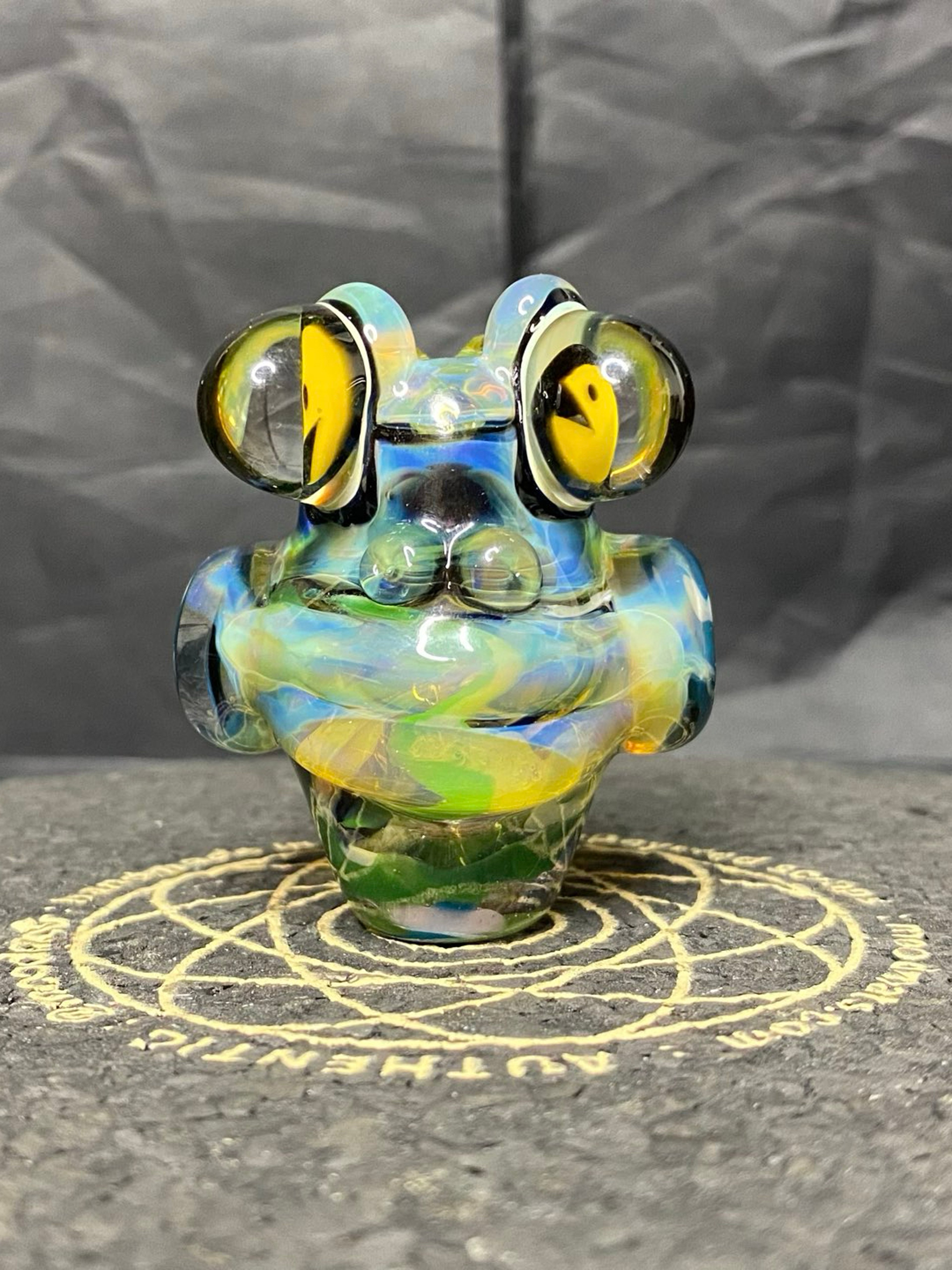 Preview pic of Frog Head Pendant #11 - Pac-Man Themed “Crazy Eyes”