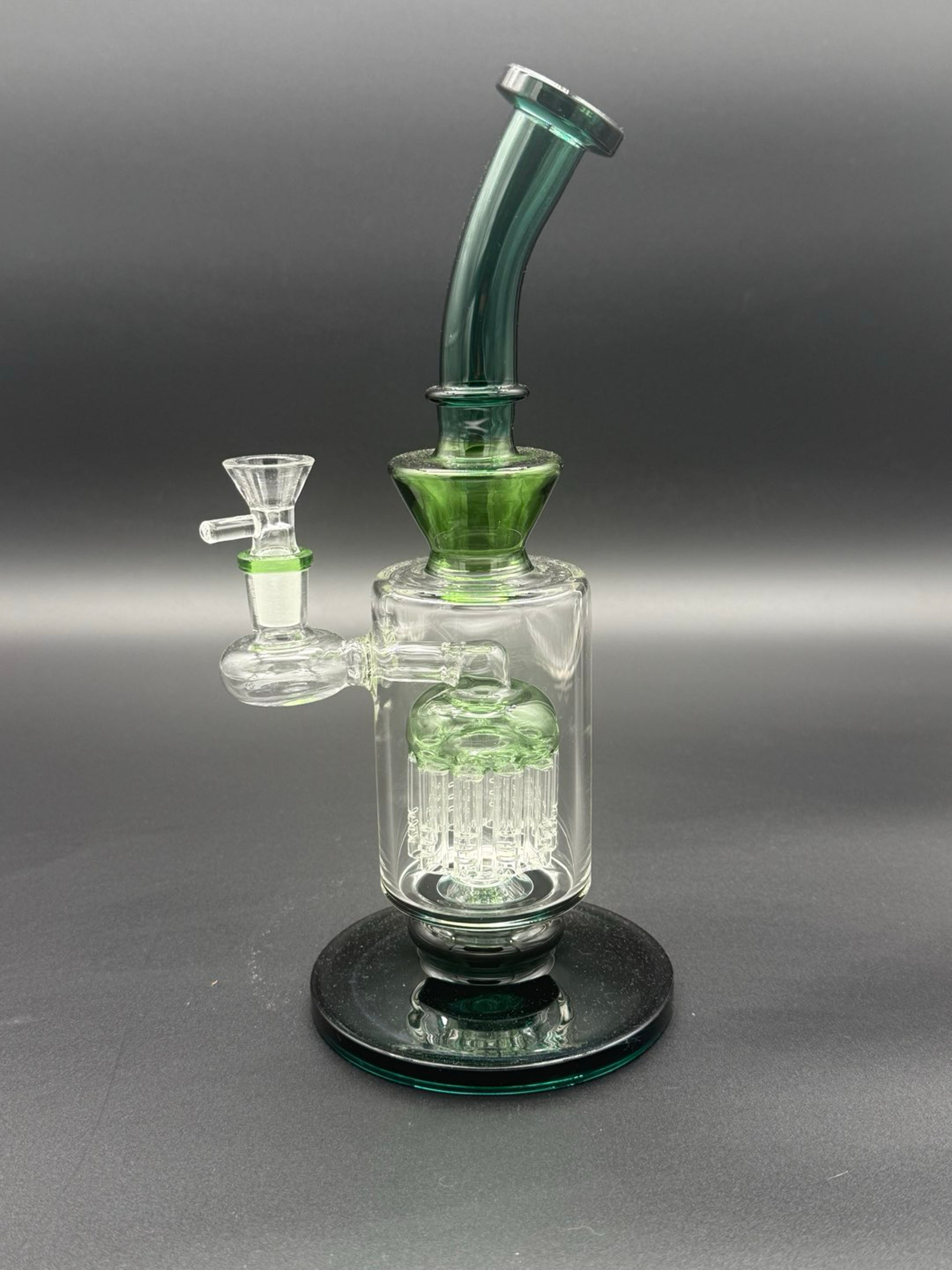 Preview pic of 11″ Forest Green 10-Arm Tree Perc Bong – 14mm