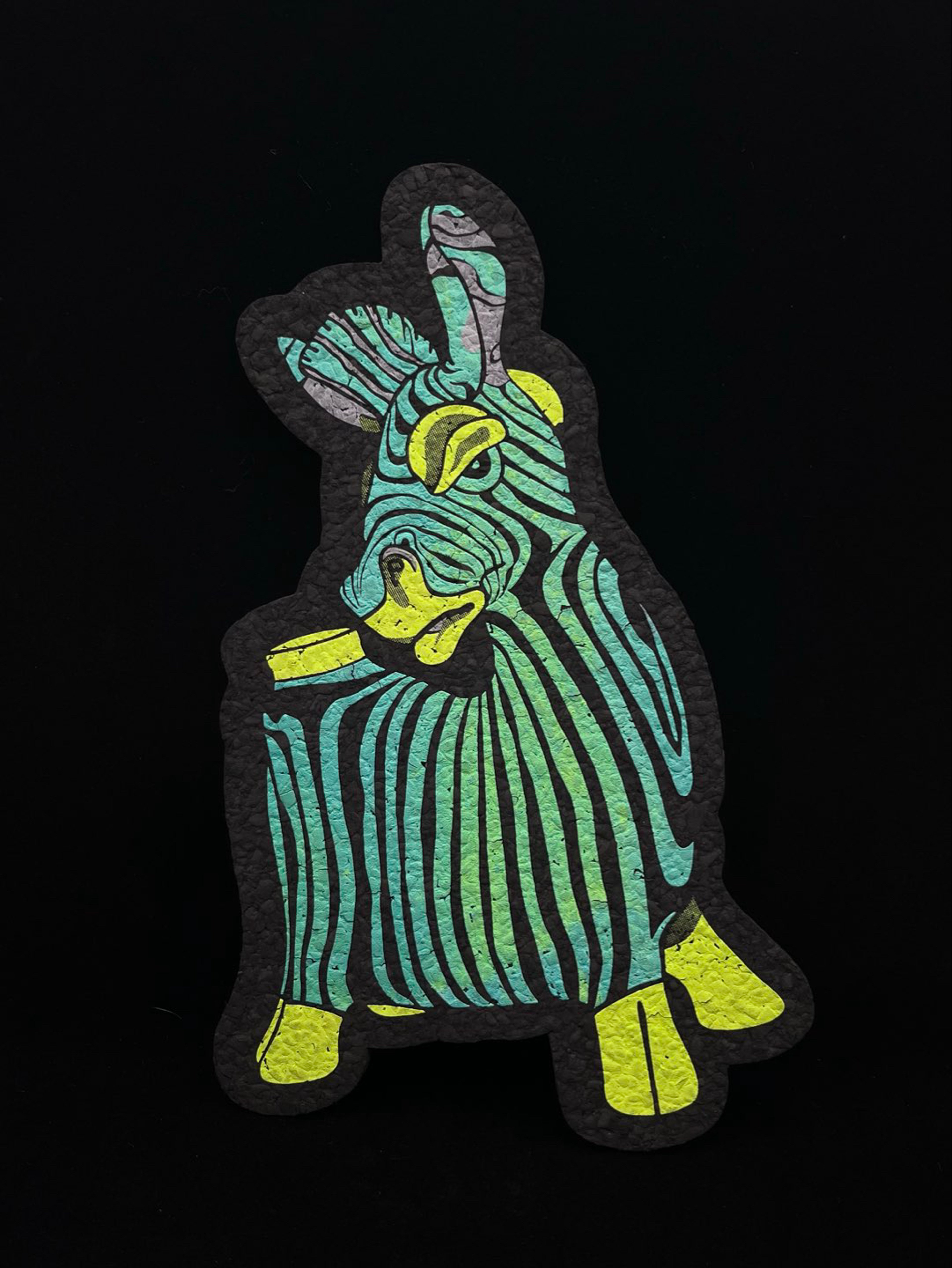 Preview pic of RARE le24 Green Zebra Mat by Robertson Glass x Moodmats